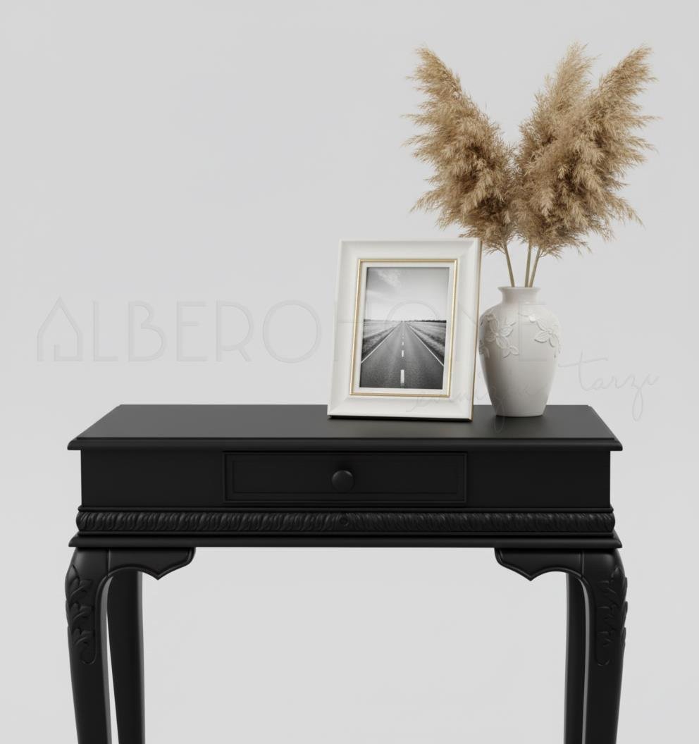 Rosa El Oyması Ahşap Lükens Dresuar 80 Cm – Country Tasarım