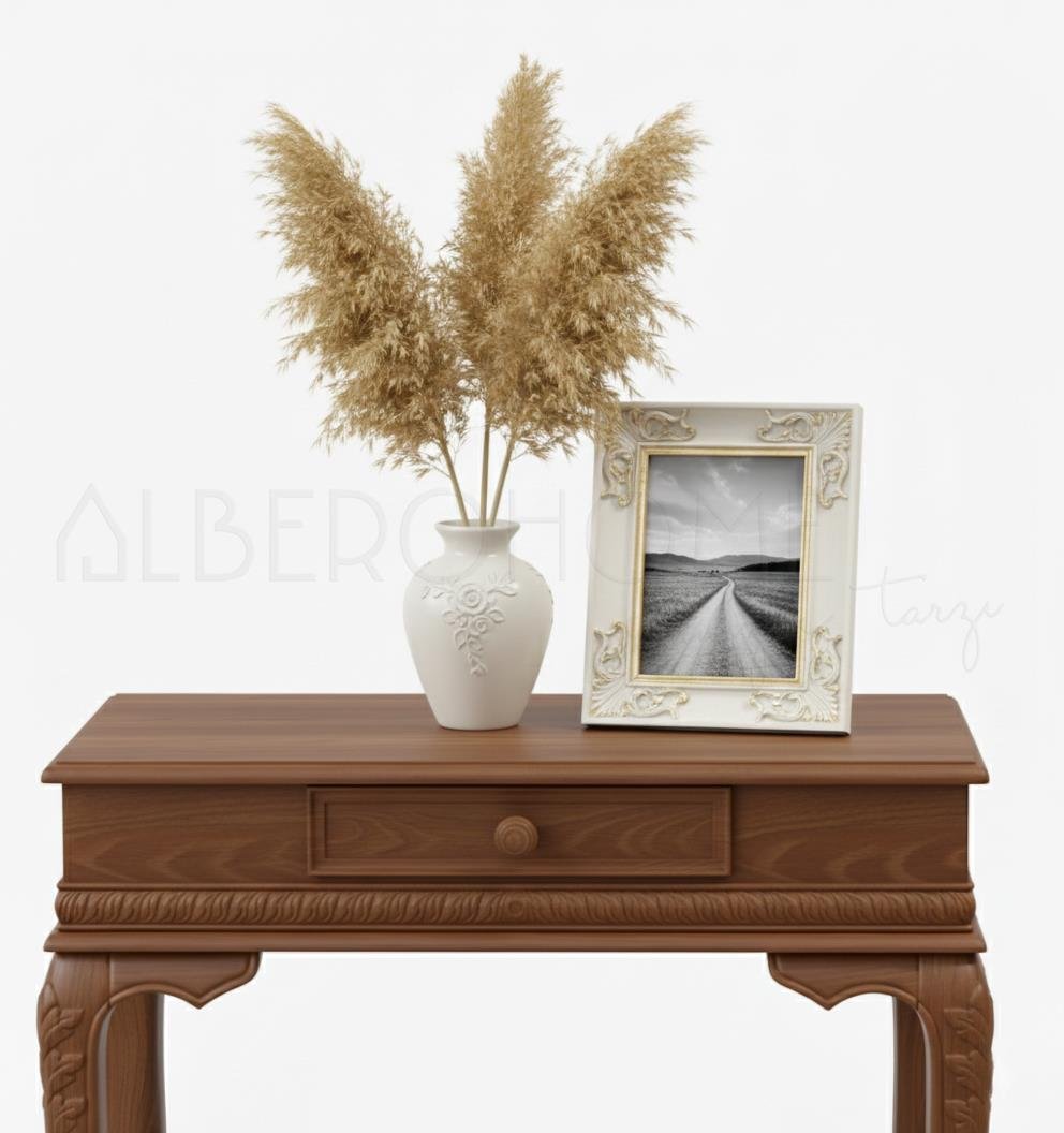 Rosa El Oyması Ahşap Lükens Dresuar 80 Cm – Country Tasarım