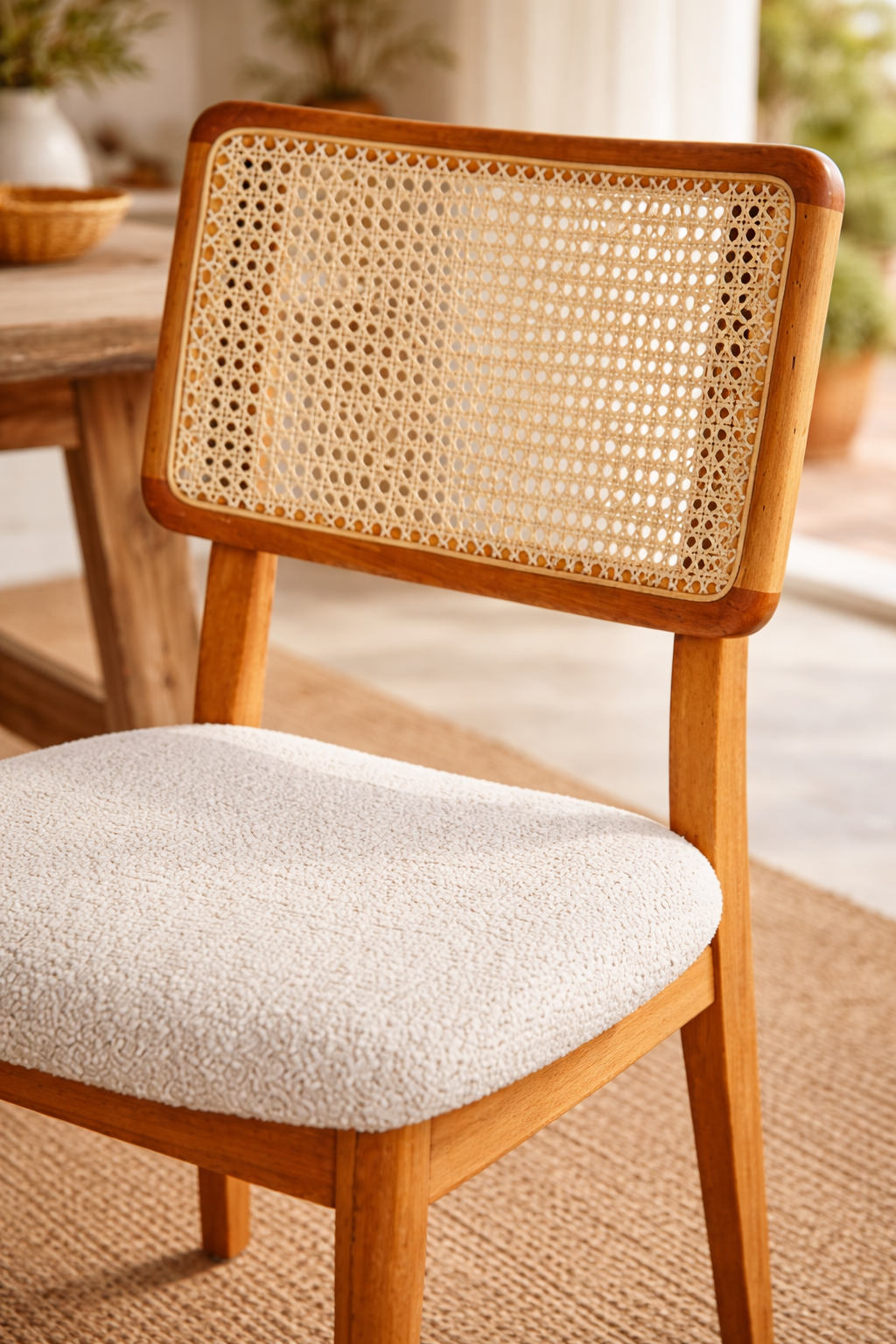 Sedef Natural Ahşap Hazeranlı Kayın Sandalye Detaylı İşçilik Modern Şık Tasarım