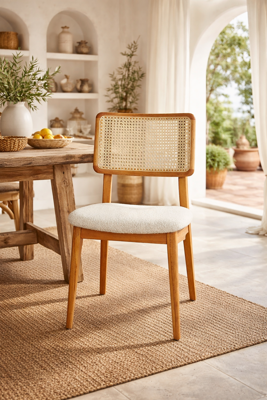 Sedef Natural Ahşap Hazeranlı Kayın Sandalye Detaylı İşçilik Modern Şık Tasarım