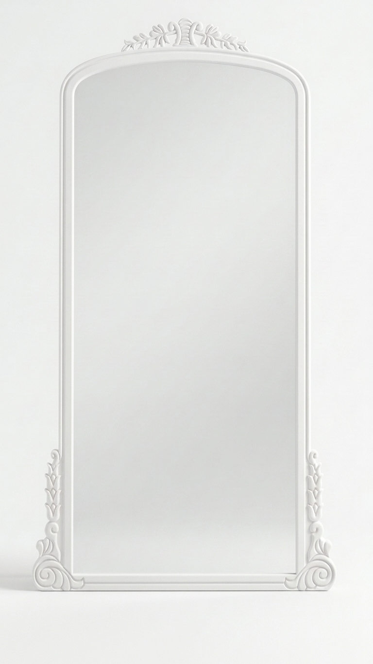 Siyah Klasik Oymalı Boy Aynası 97x183 cm | Alberohome