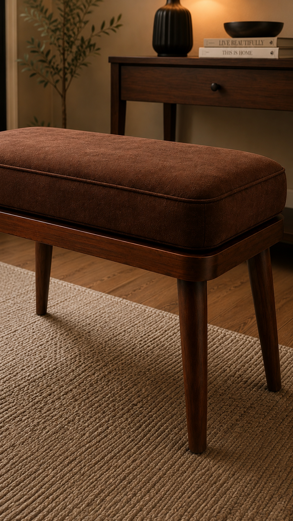 Siyah Puf Bench 90x40x43 cm