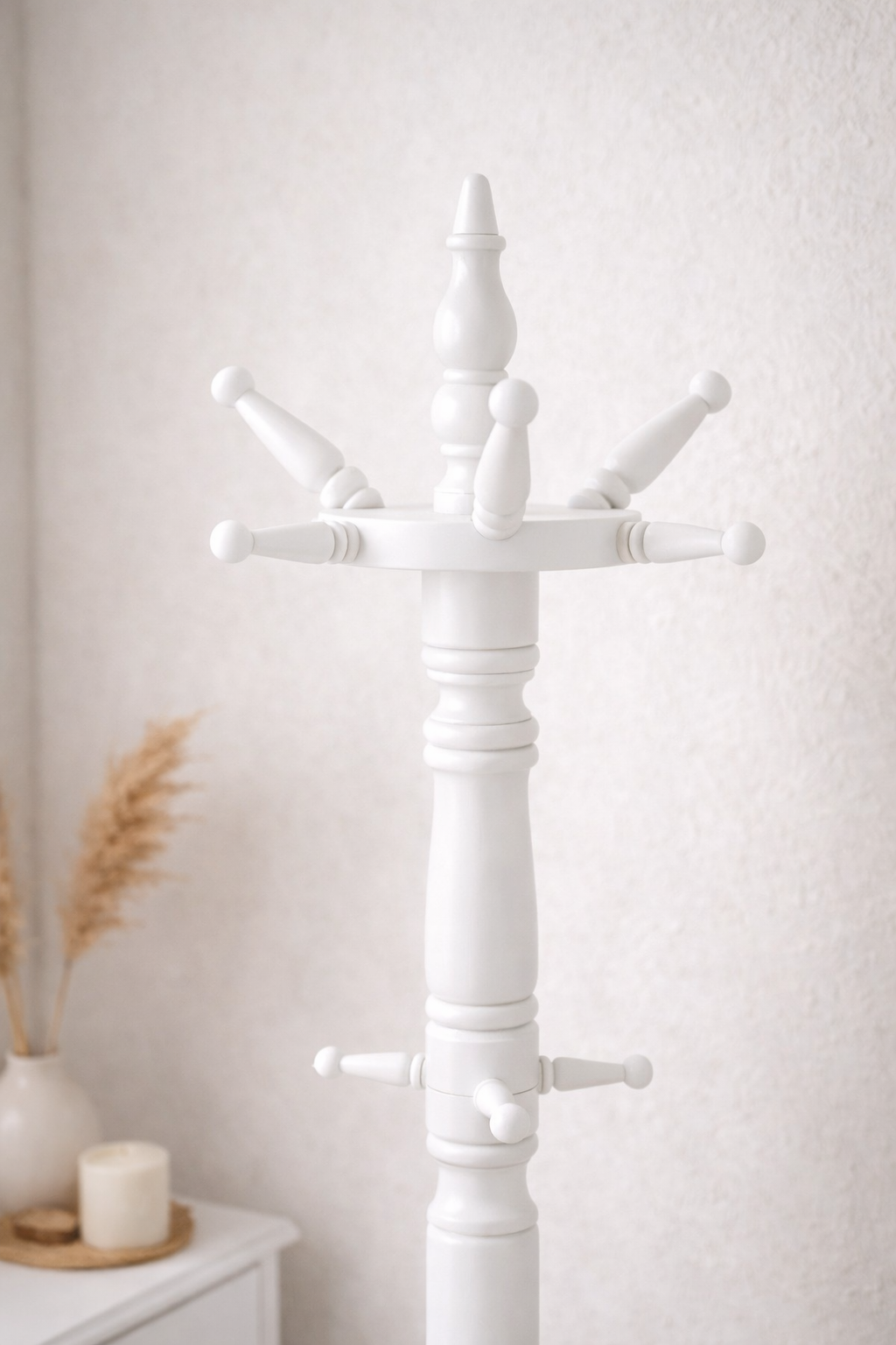 Torna Gövdeli Ahşap Askılık – Ayaklı Portmanto ve Antre Askısı – 176 cm