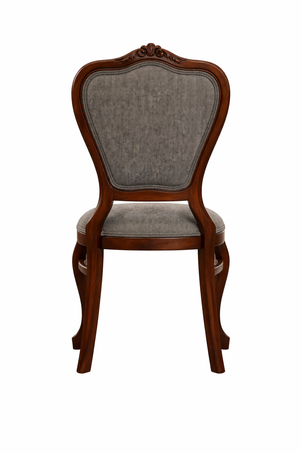 Valenza Klasik Ahşap Sandalye – Oymalı Sırtlı Döşemeli Yemek Sandalyesi – 49 × 44 × 85 cm