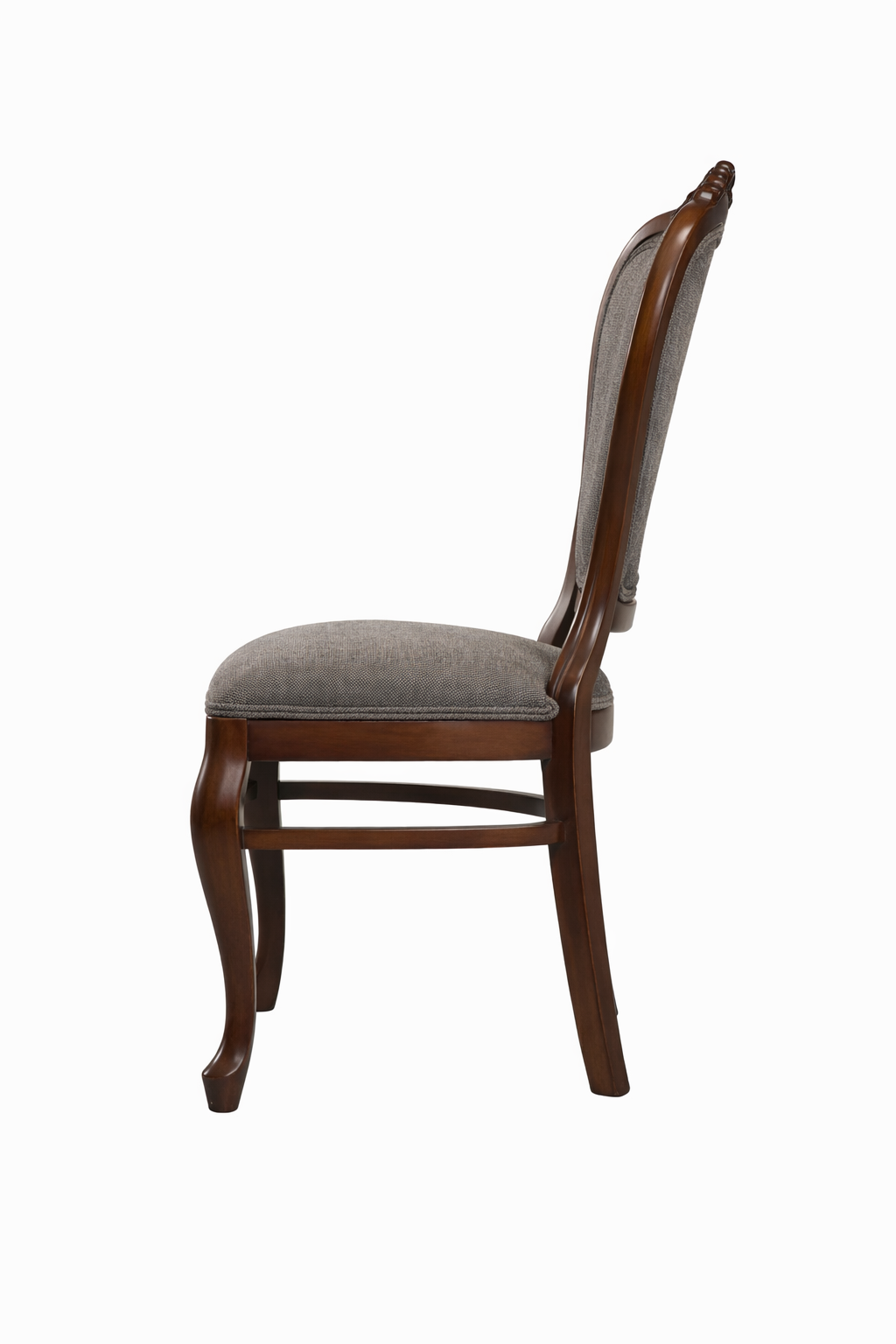Valenza Klasik Ahşap Sandalye – Oymalı Sırtlı Döşemeli Yemek Sandalyesi – 49 × 44 × 85 cm