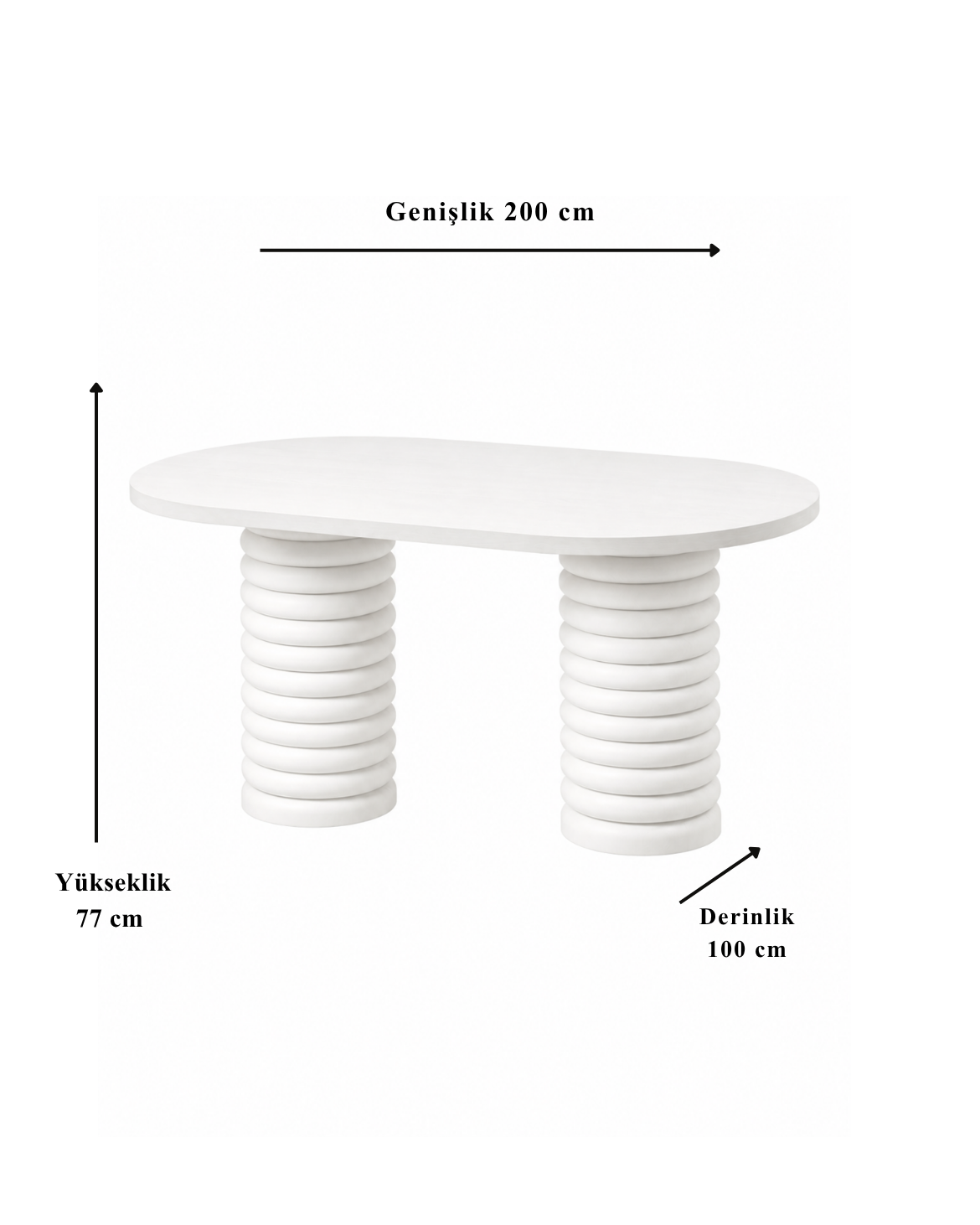 Valerion Prime Oval Ahşap Yemek Masası
