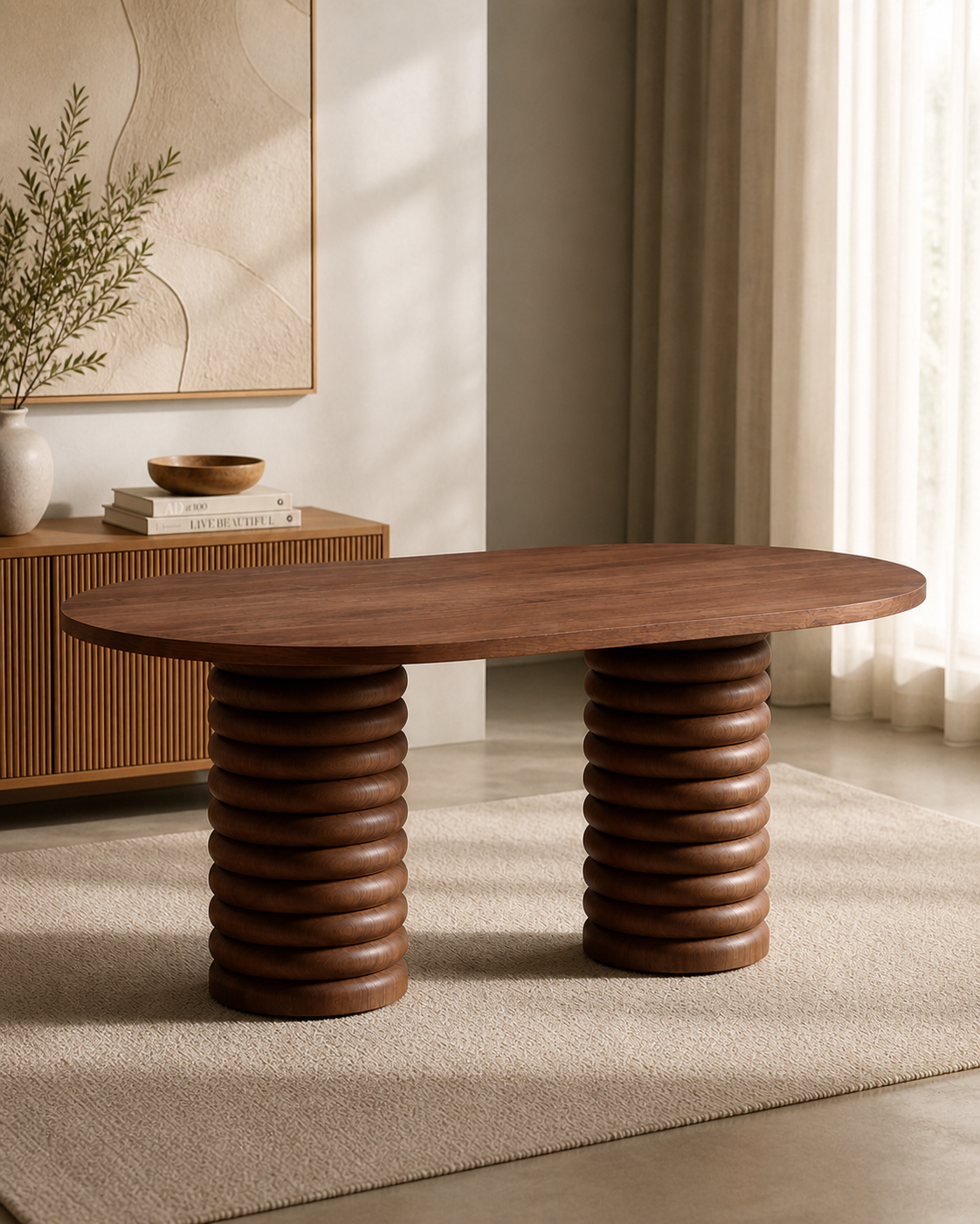 Valerion Prime Oval Ahşap Yemek Masası