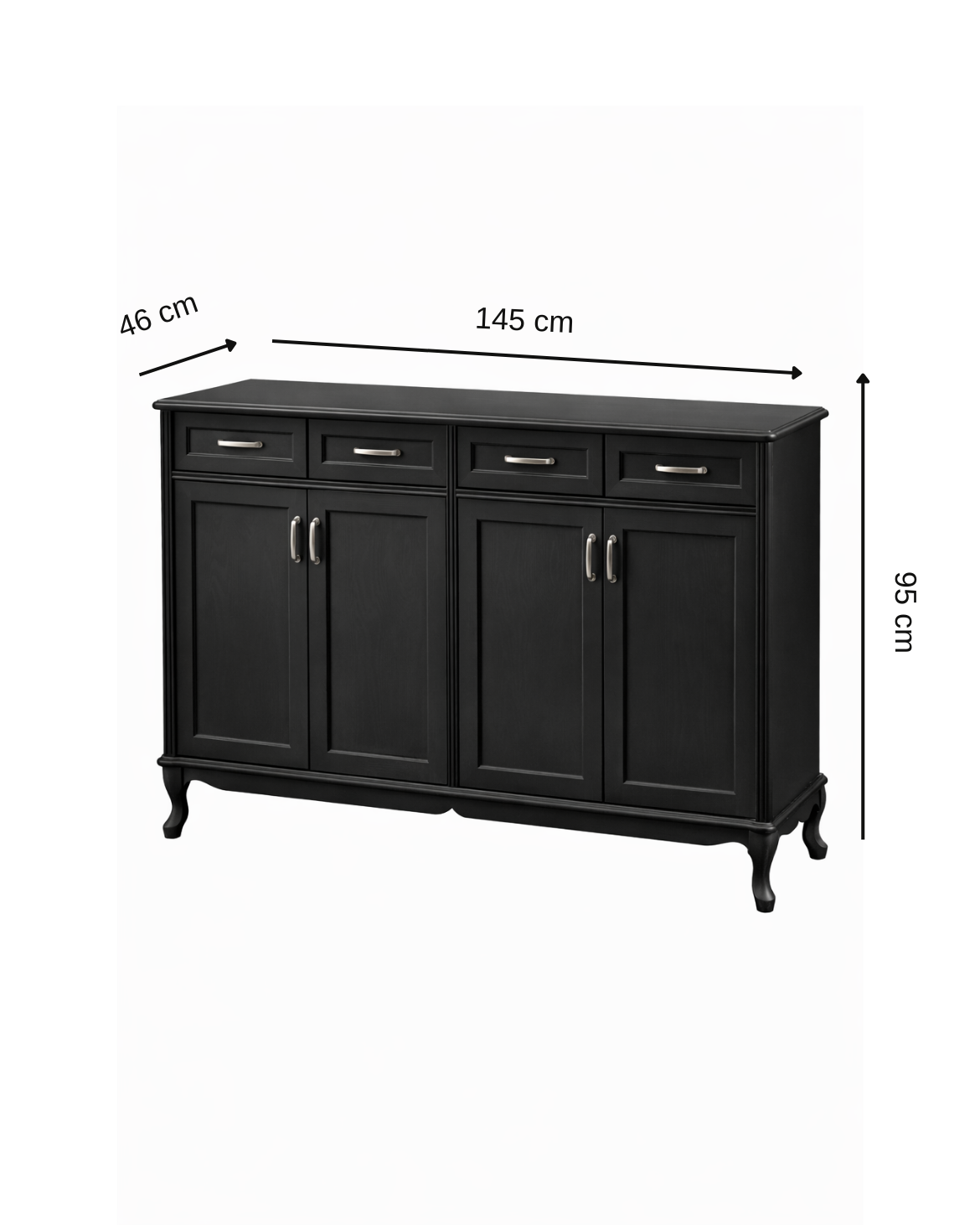 Vera Ahşap Konsol – Kapaklı ve Çekmeceli Salon Konsolu – 145 × 46 × 95 cm