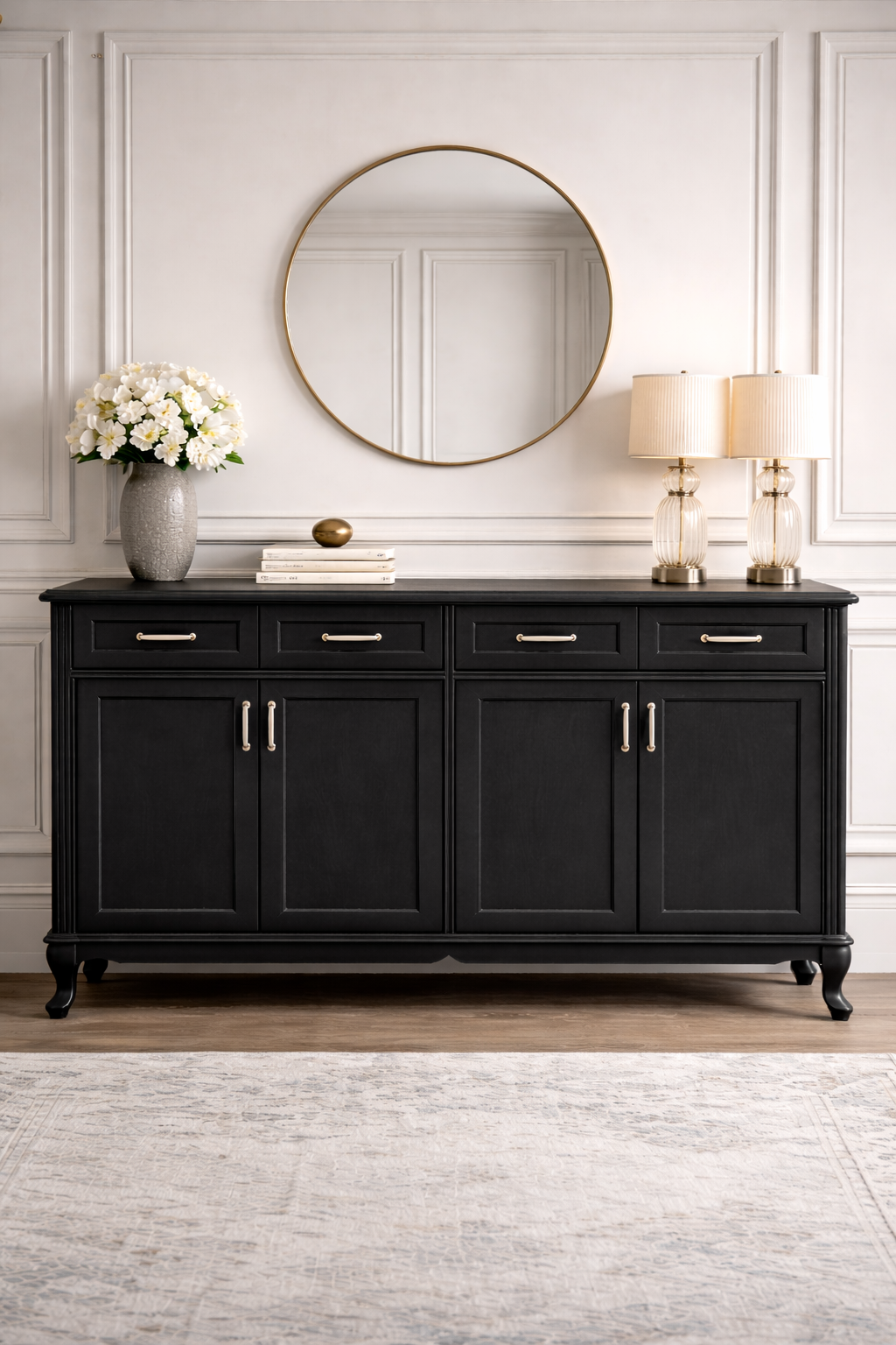 Vera Ahşap Konsol – Kapaklı ve Çekmeceli Salon Konsolu – 145 × 46 × 95 cm