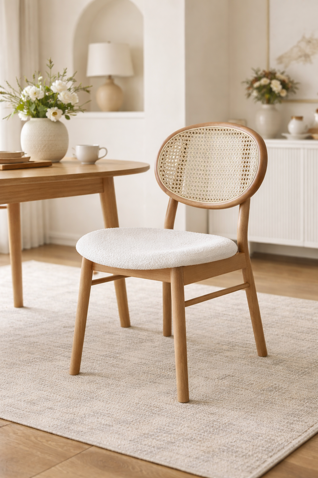 Violet Natural Ahşap Hazeranlı Kayın Sandalye Detaylı İşçilik Modern Şık Tasarım 