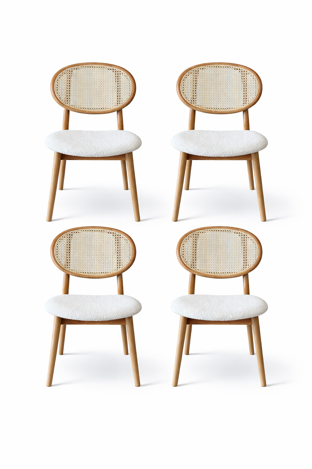 Violet Natural Ahşap Hazeranlı Kayın Sandalye Detaylı İşçilik Modern Şık Tasarım (4 Adet)