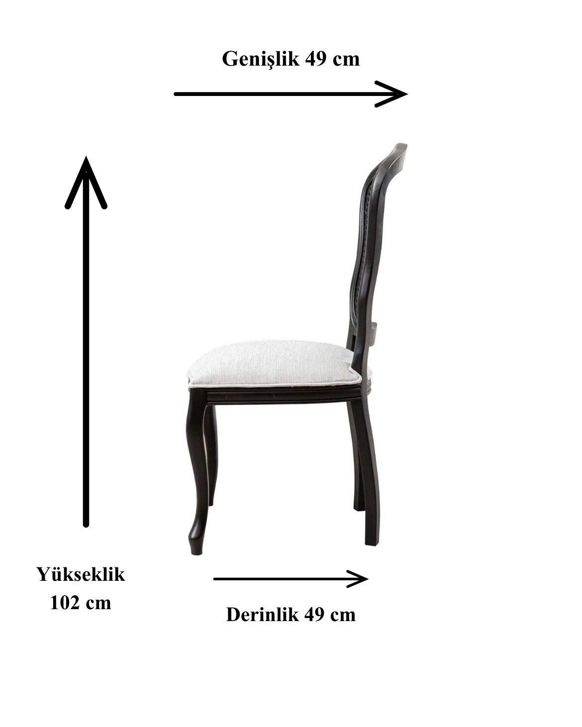 Volda Doğal Ahşap Kayın Siyah Renk Hazeranlı Sandalye Detaylı İşçilik Modern Şık Tasarım