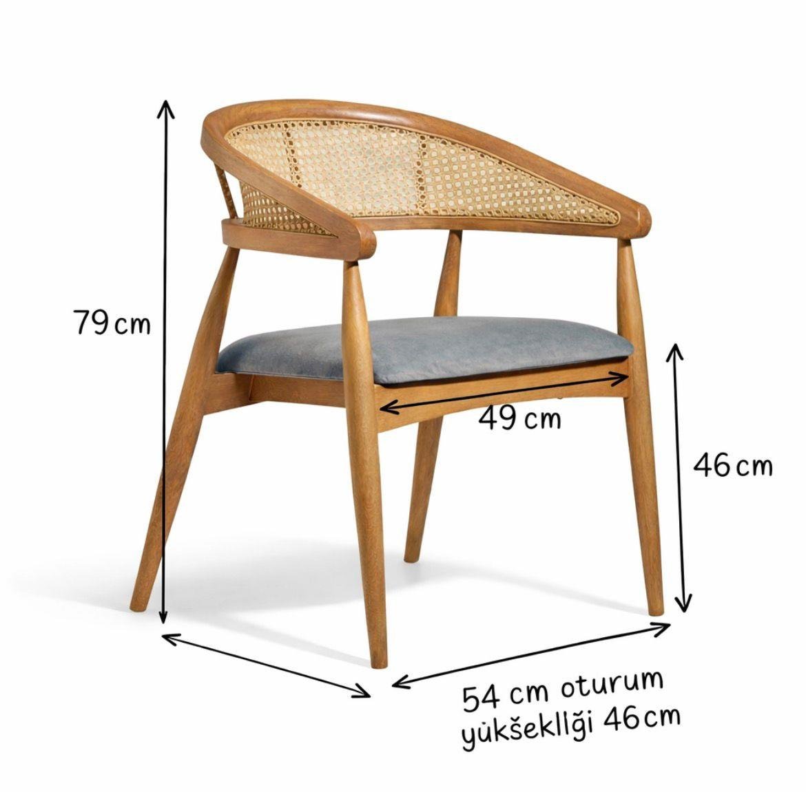 Yuvarlak Açılır Masa Takımı | Ahşap Yuvarlak Açılır Masa ve 4 Adet Hazeran Sandalye