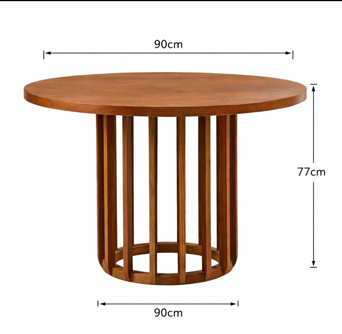 Yuvarlak Masa 100 cm | Salon ve Yemek Odası İçin Ahşap Masa