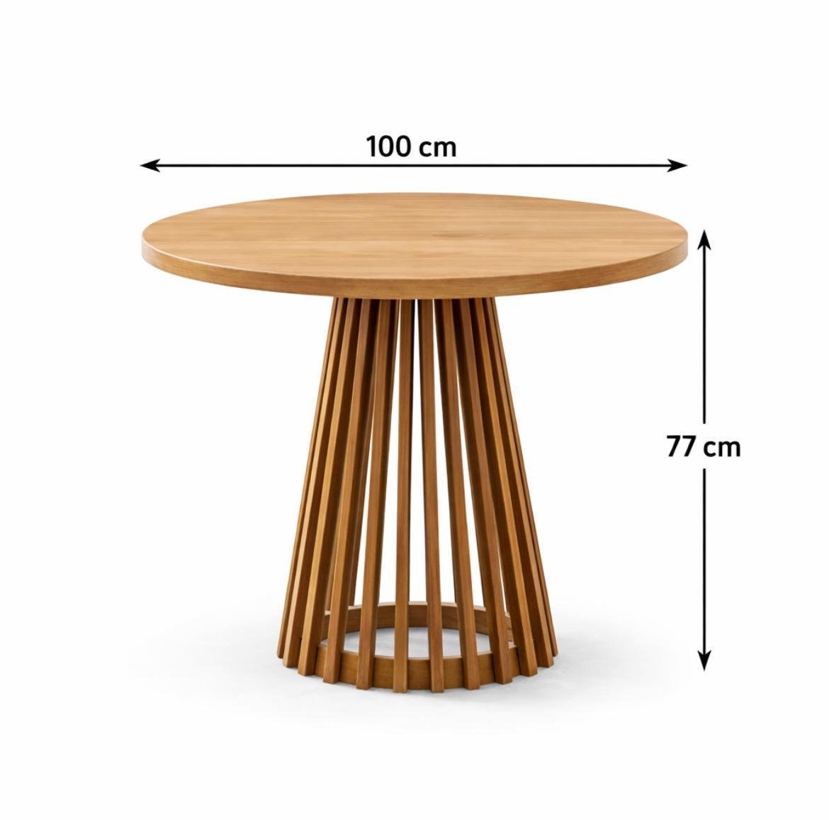 Yuvarlak Masa Takımı – 4 Sandalyeli Ahşap Yemek Masası (100×100 cm)