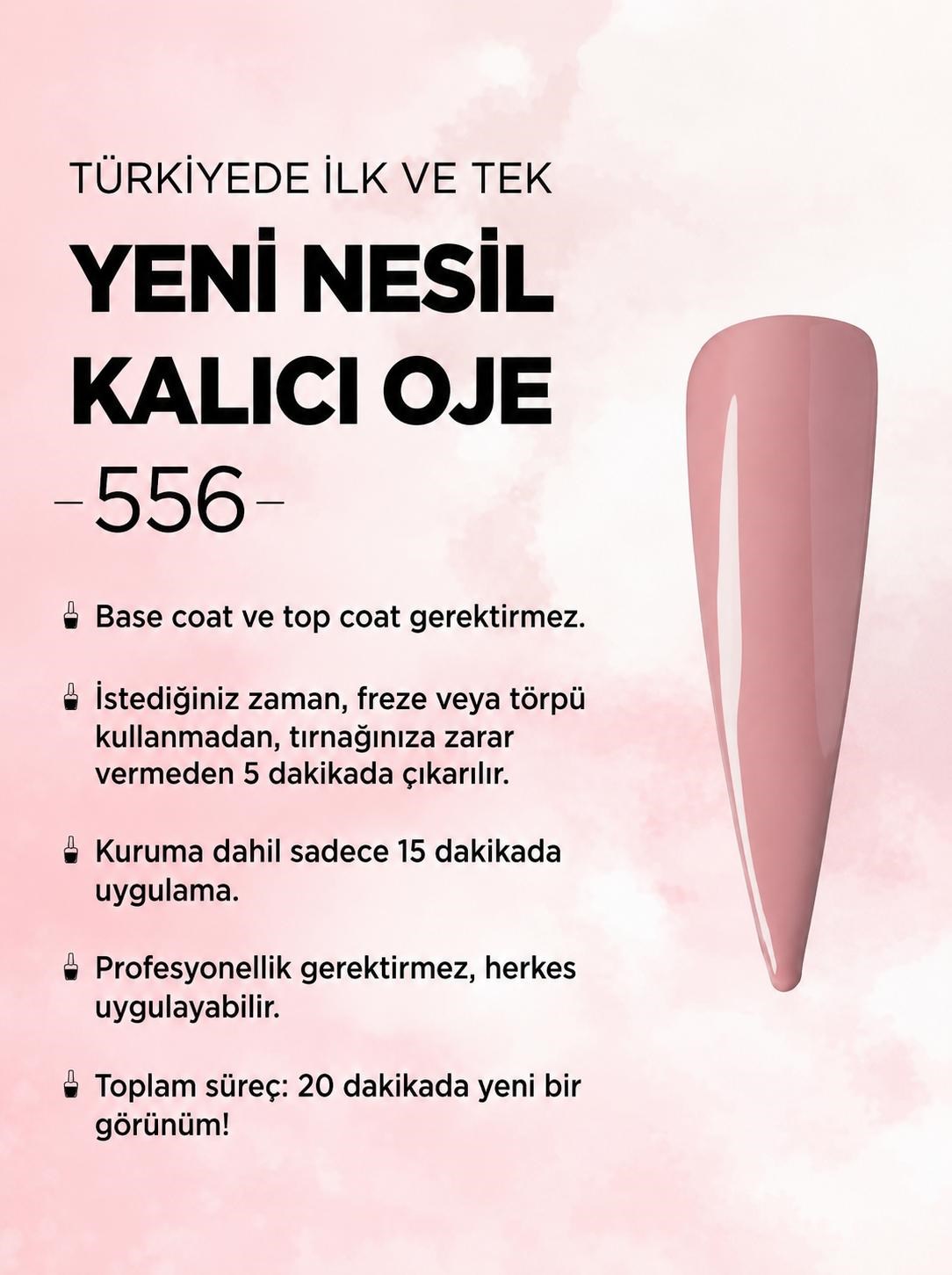 All in One Yeni Nesil Kalıcı Oje Uv Gel Polish 556