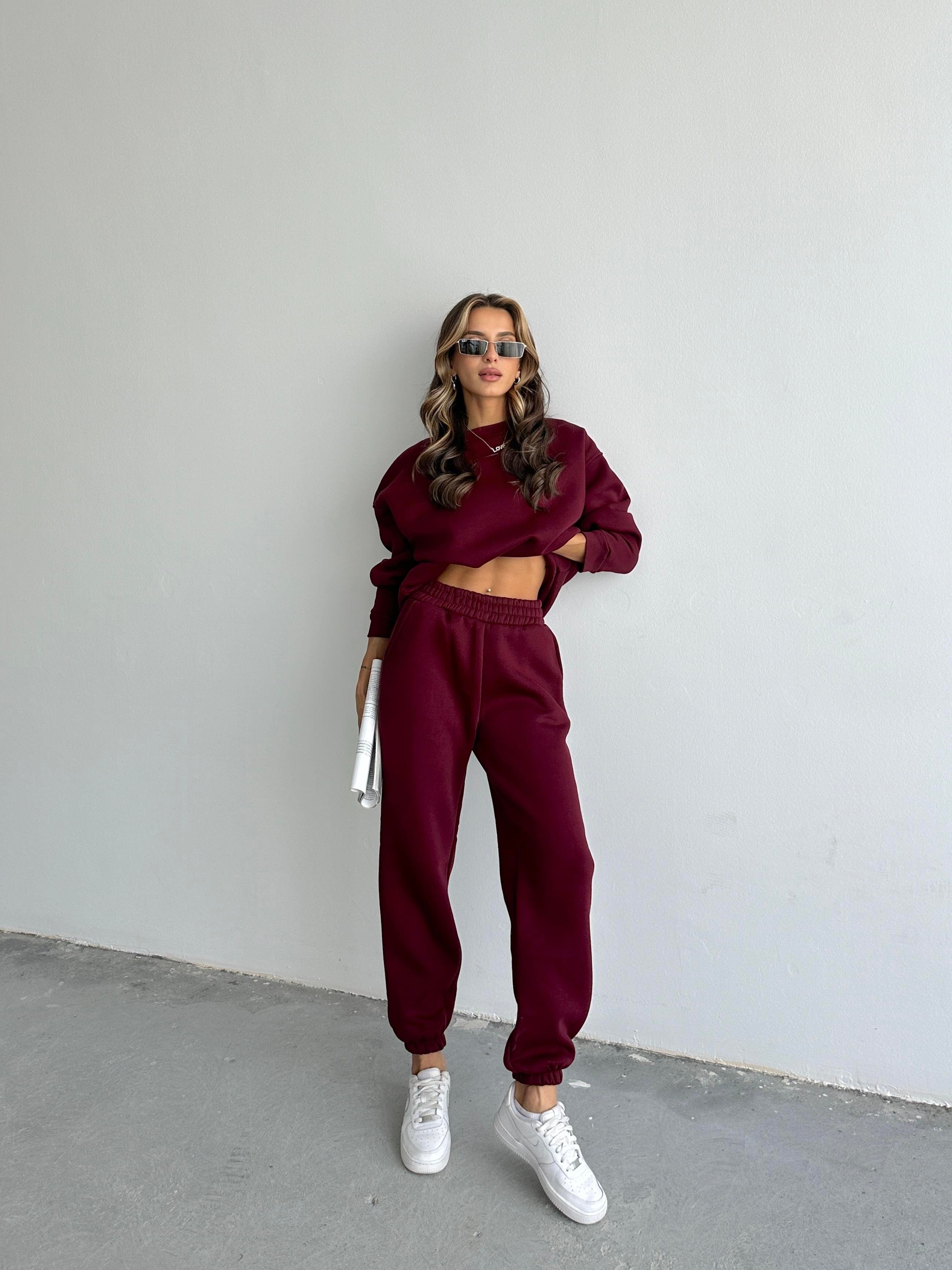 Danna Oversize Bordo Eşofman Takımı