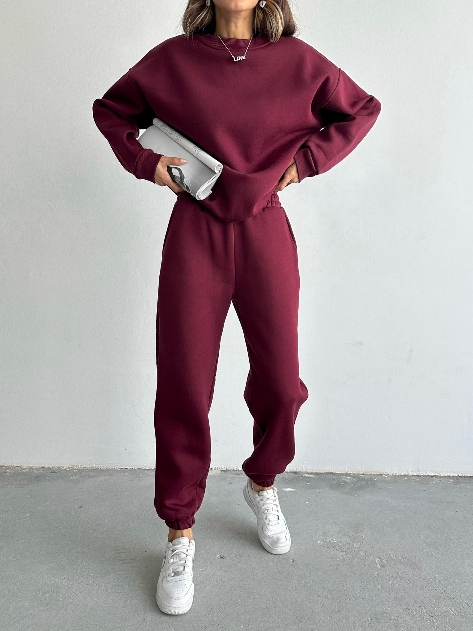 Danna Oversize Bordo Eşofman Takımı