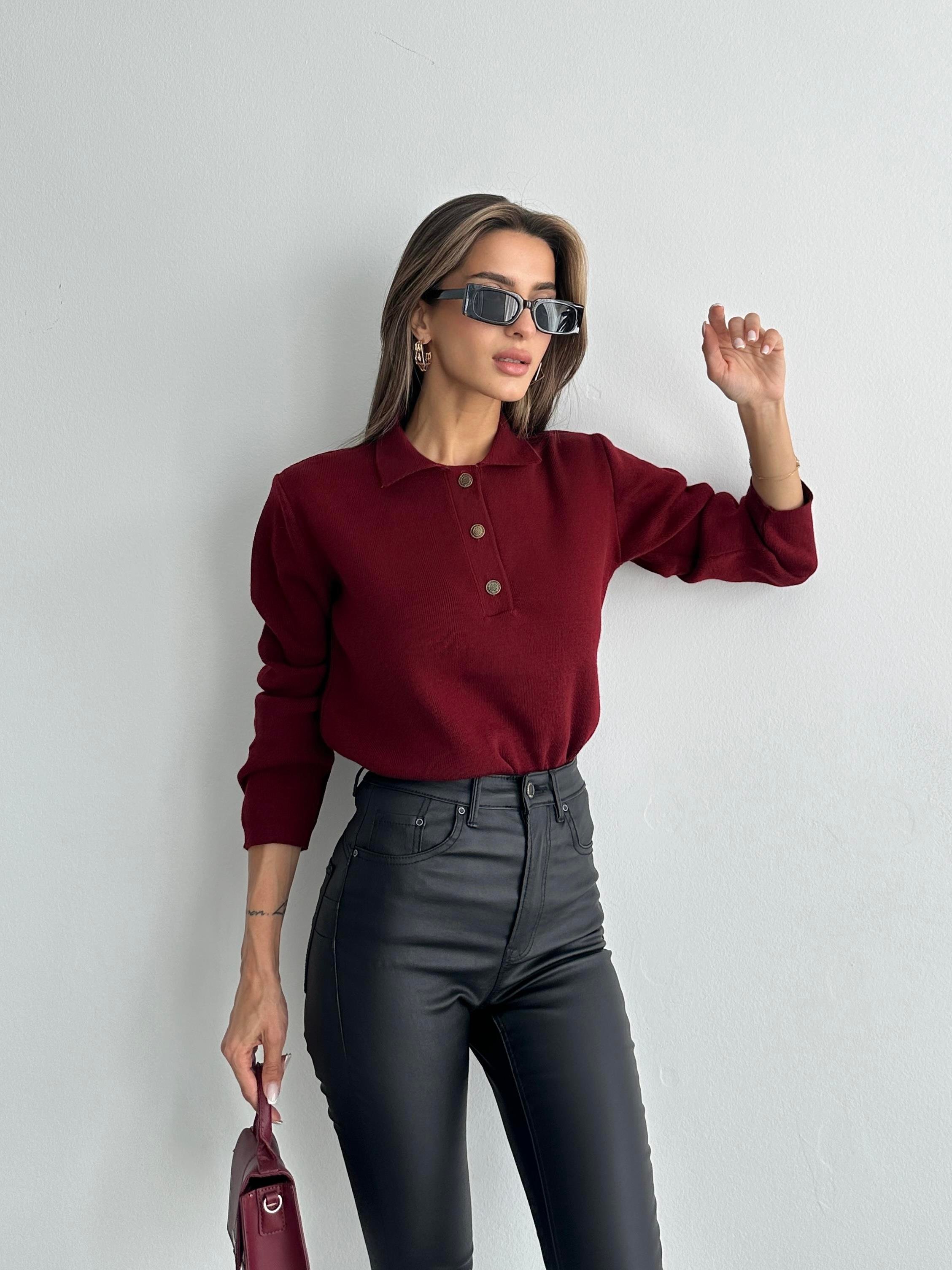 Polo Yaka Bordo Kazak