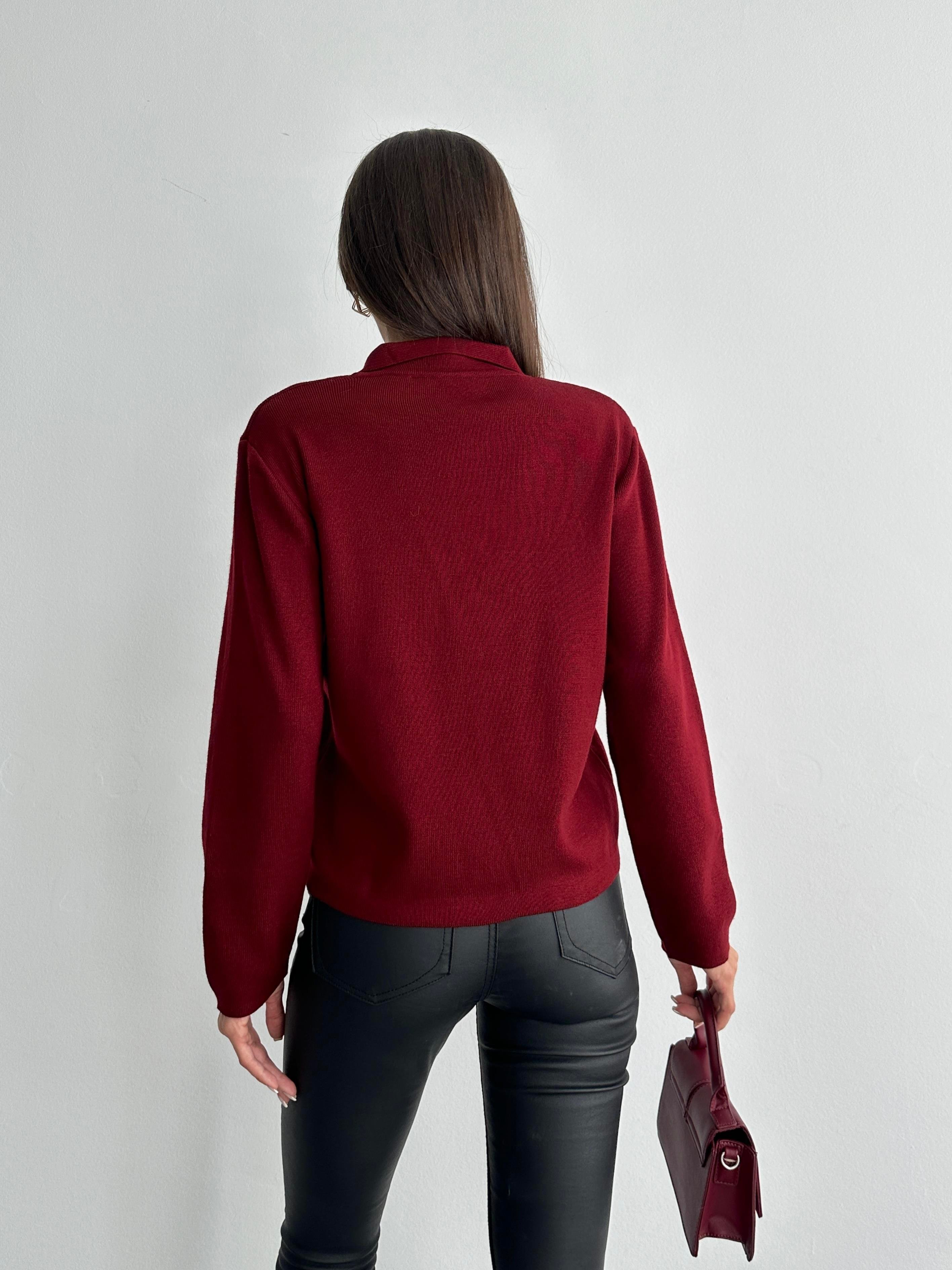 Polo Yaka Bordo Kazak