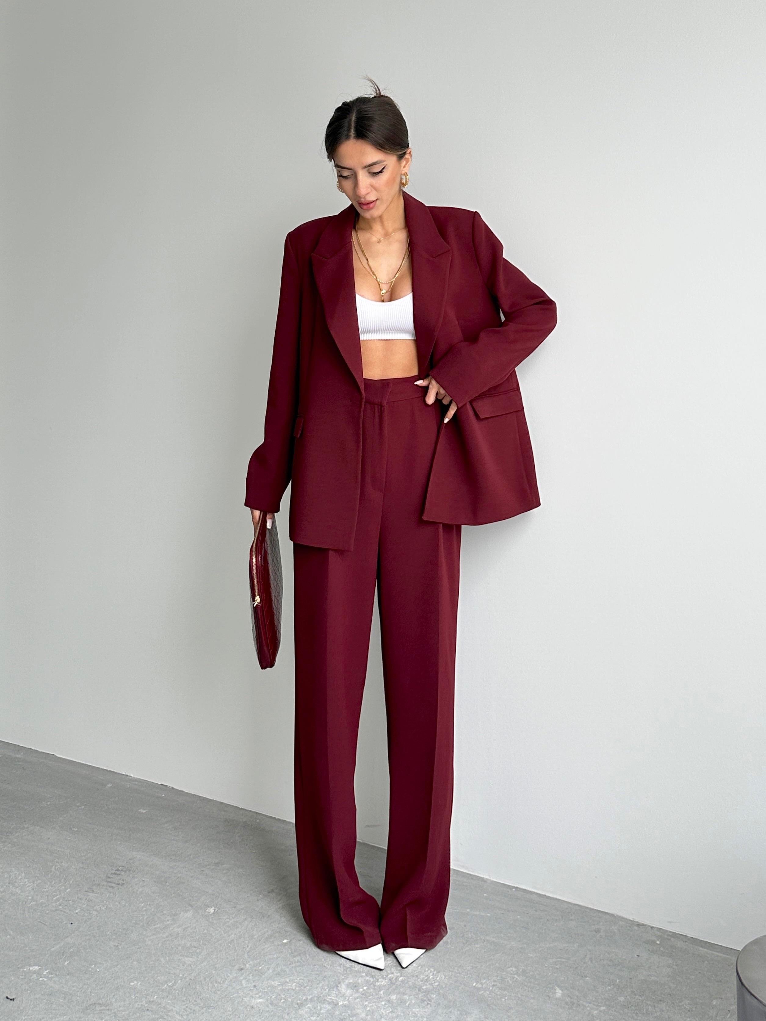 Premium Blazer Bordo Takım