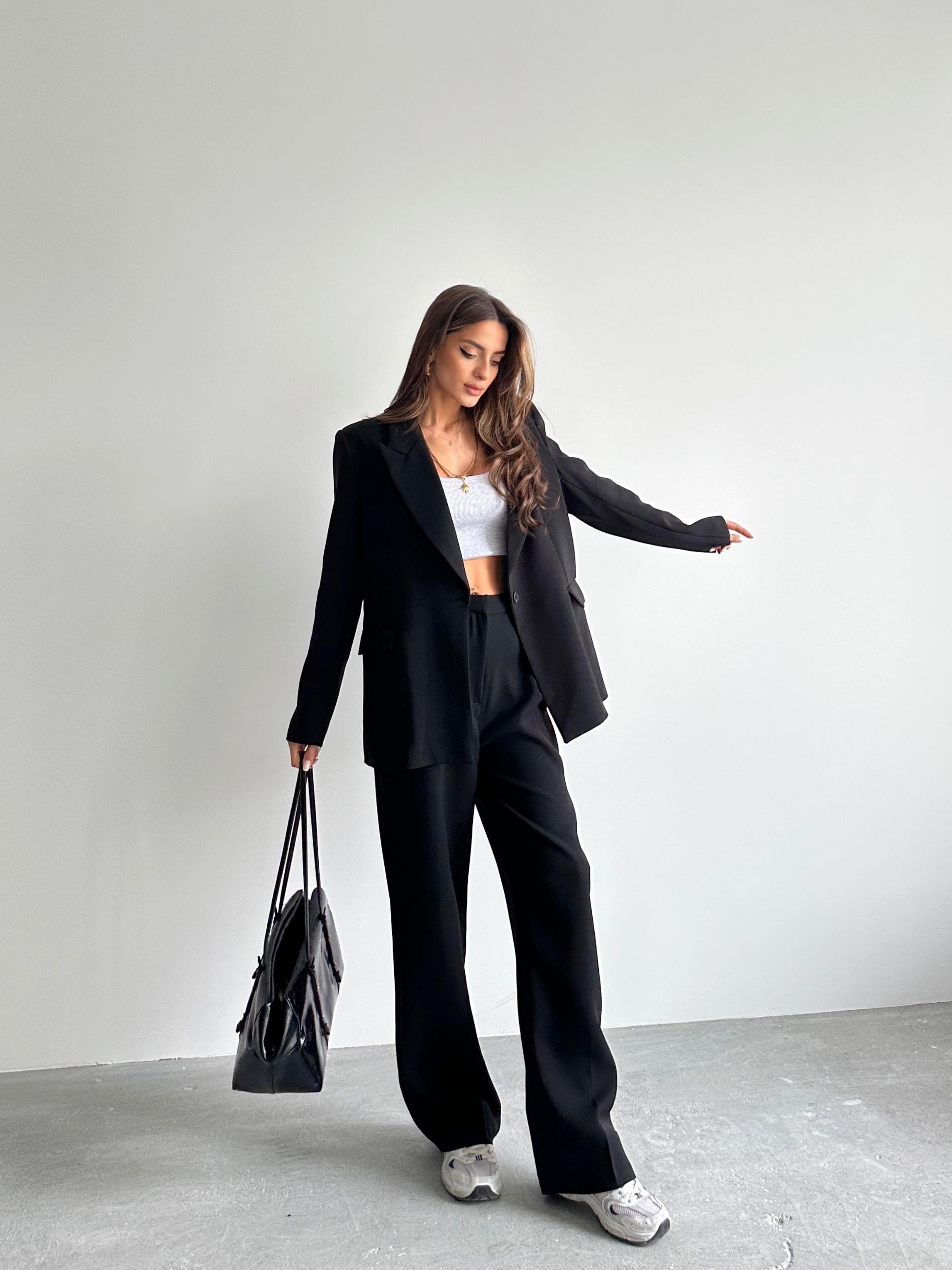Premium Blazer Siyah Takım
