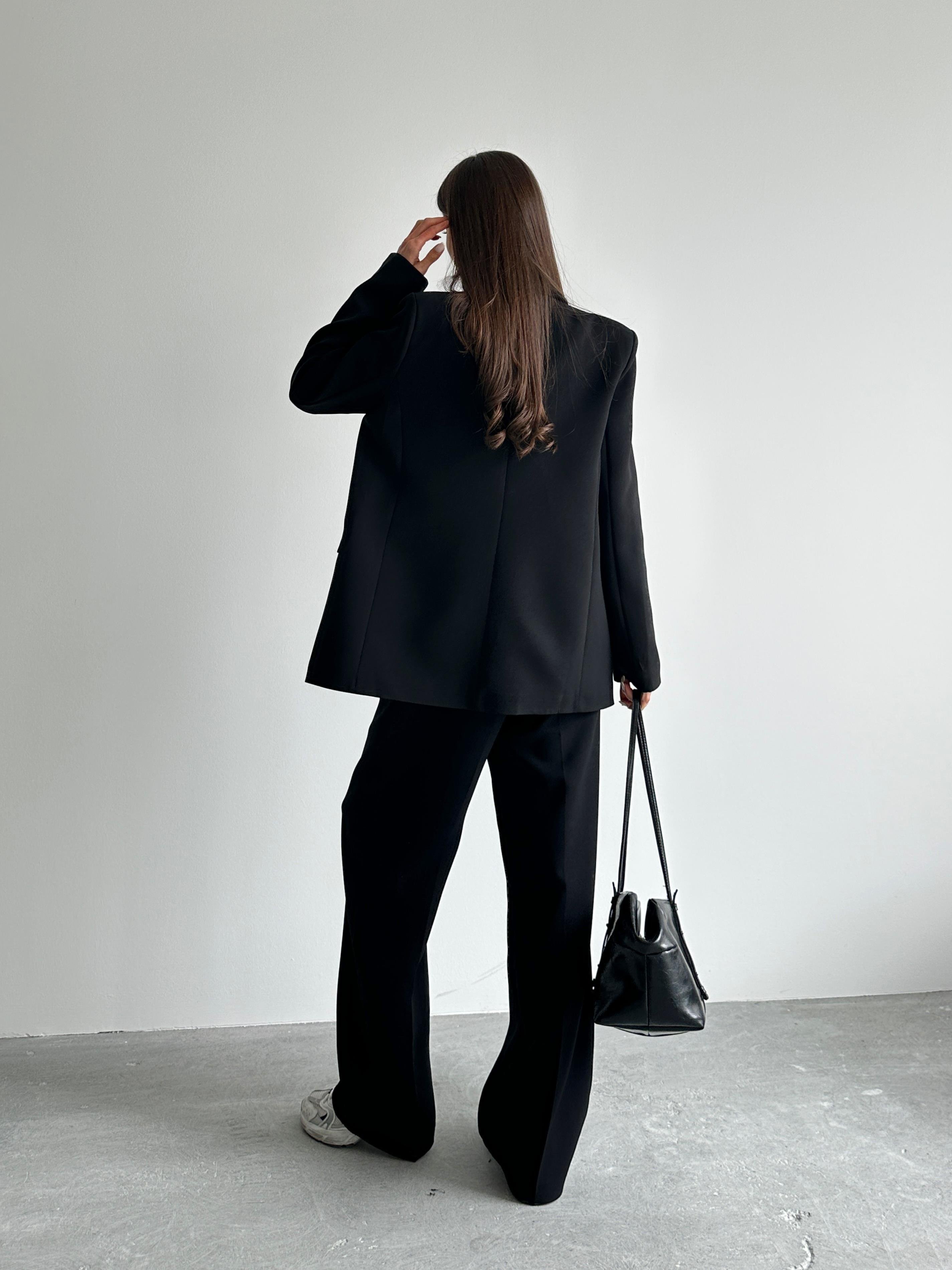 Premium Blazer Siyah Takım
