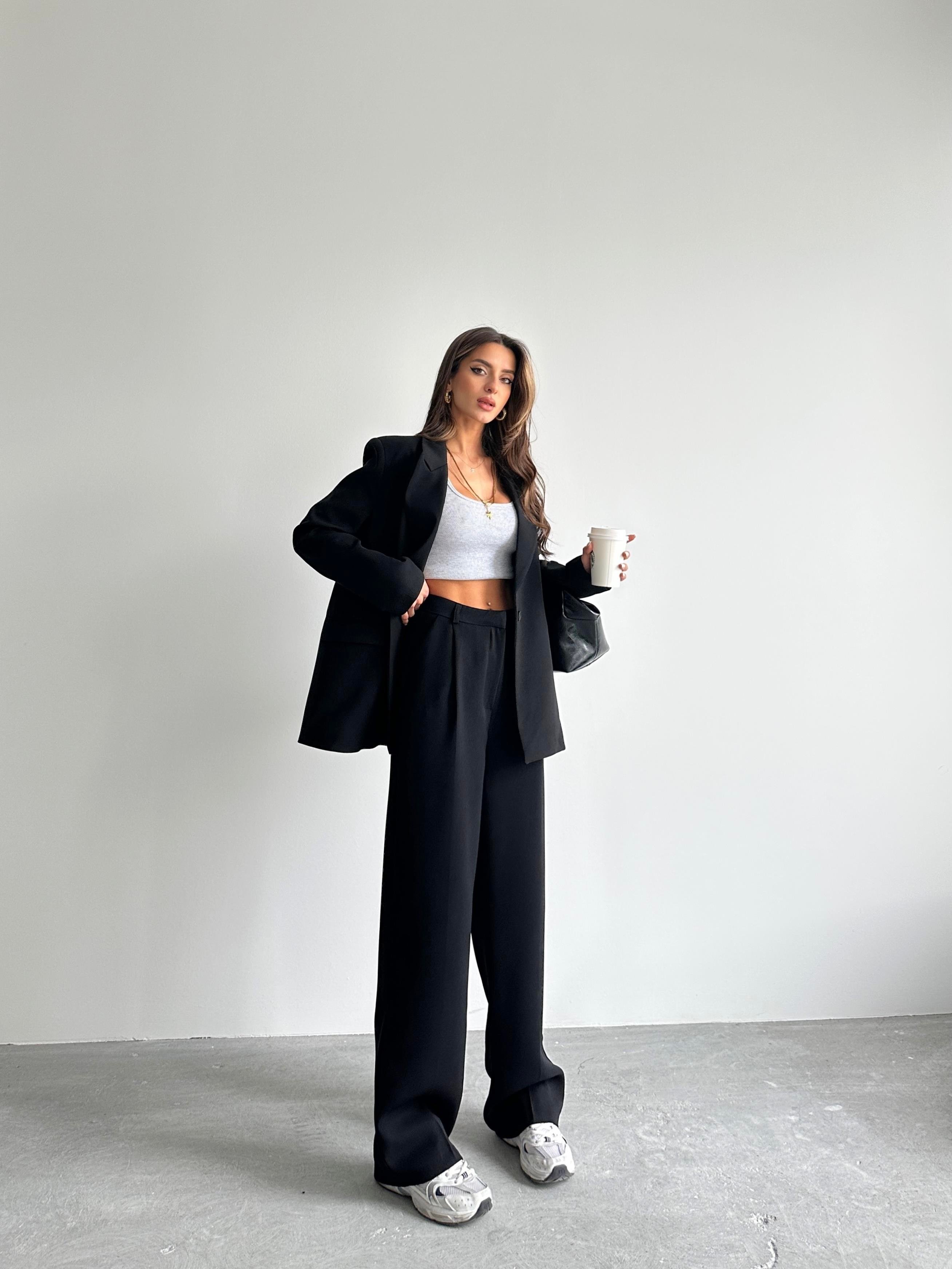 Premium Blazer Siyah Takım