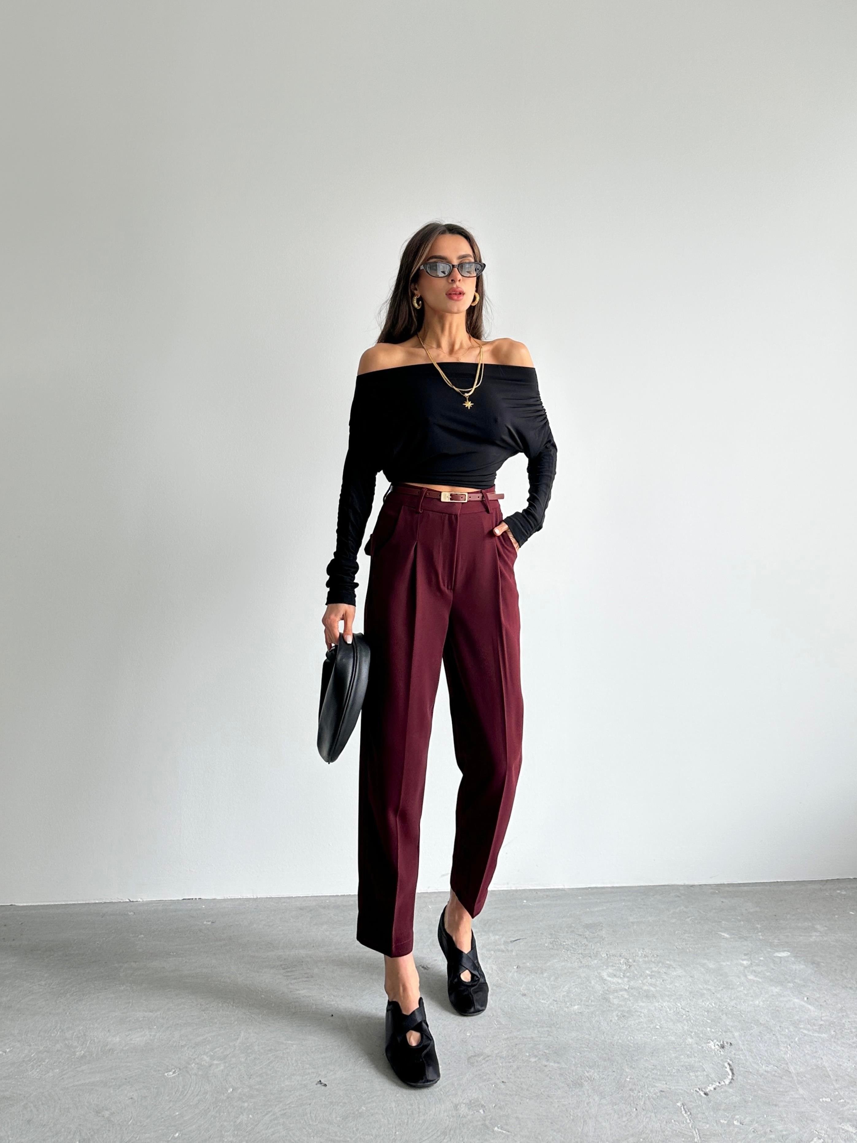 Premium Bordo Havuç Pantolon