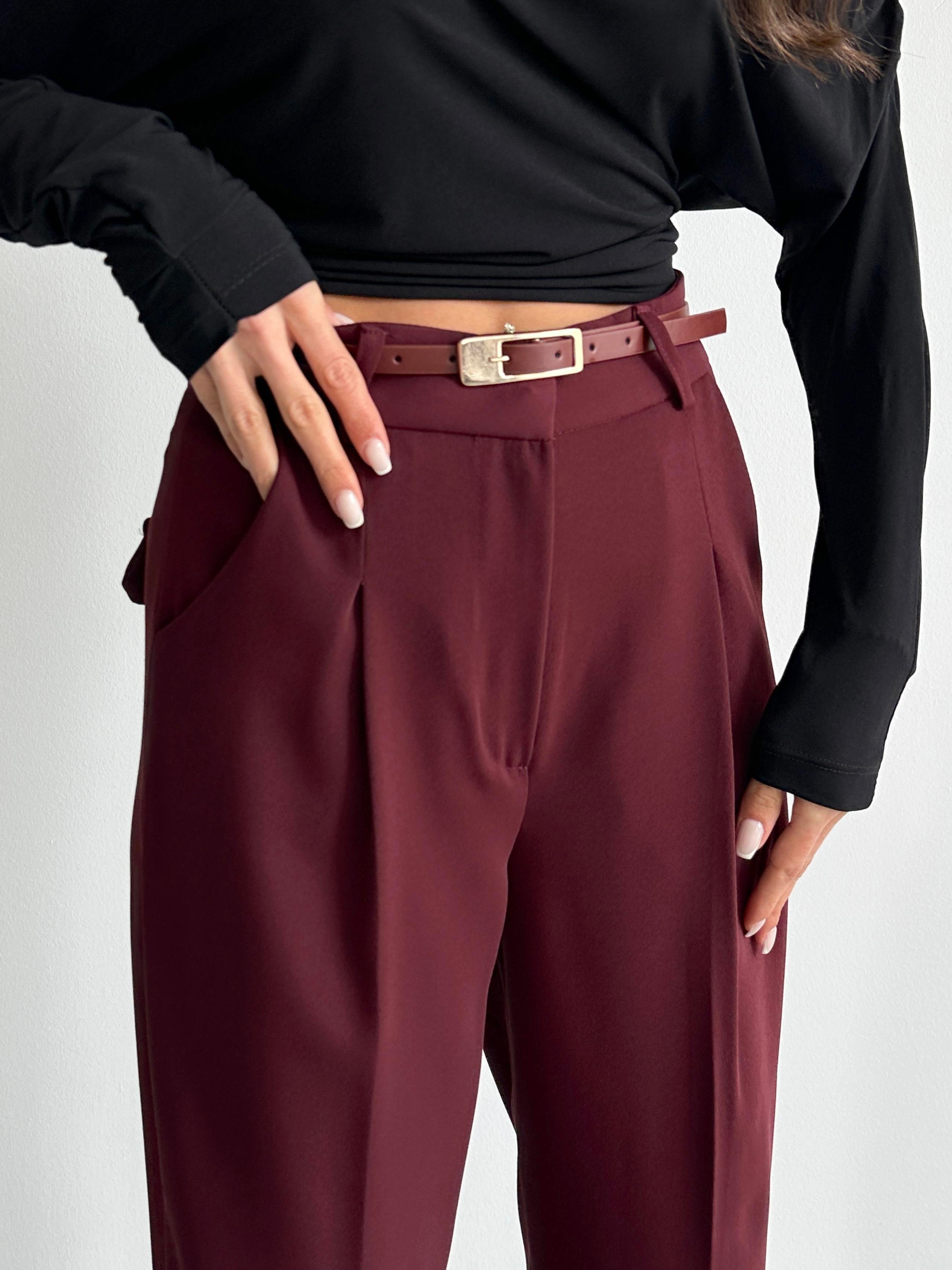 Premium Bordo Havuç Pantolon