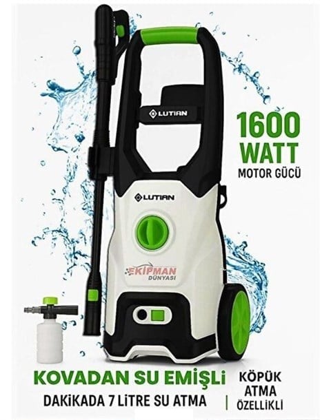 LUTIAN LT518 1600 W 130 BAR YÜKSEK BASINÇLI YIKAMA MAKİNESİ