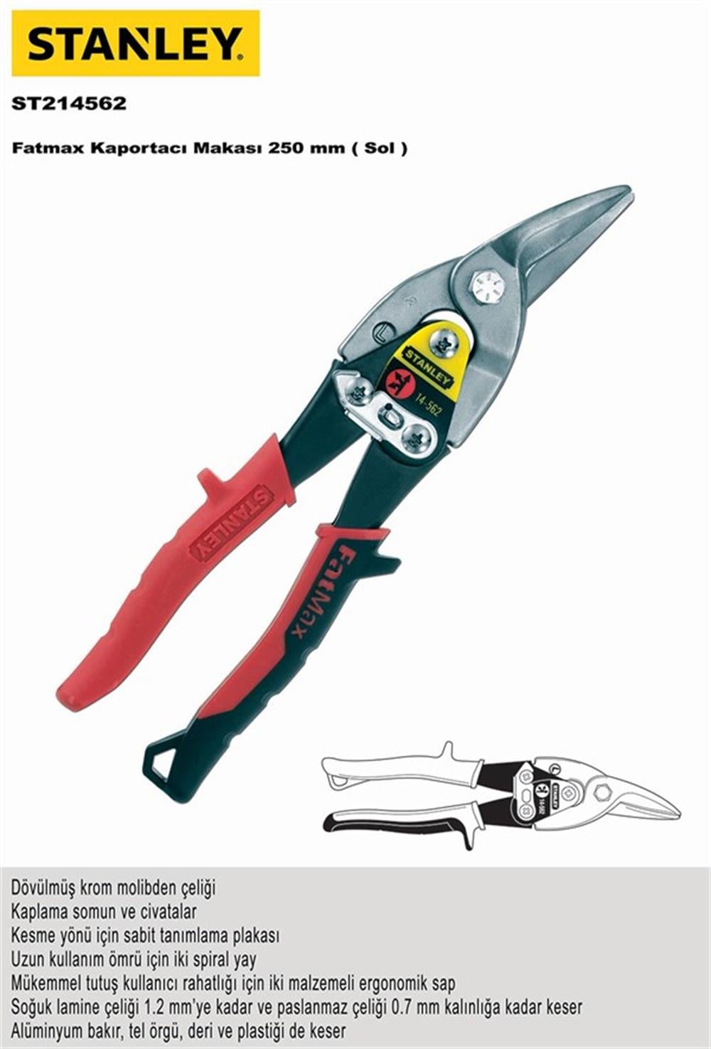 STANLEY 2-14-562 KAPORTACI MAKASI 250 MM SOL