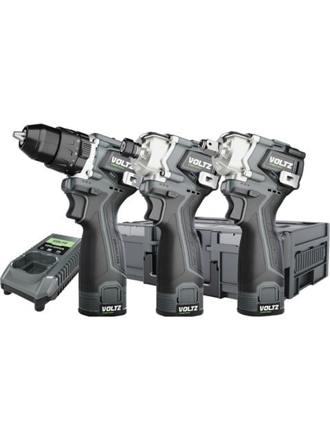 VOLTZ AKÜLÜ 3 LÜ SET VİDALAMA SOMUN SÖKME TORNAVİDA 16.8 VOLT ÇİFT AKÜLÜ VZ16-3KIT