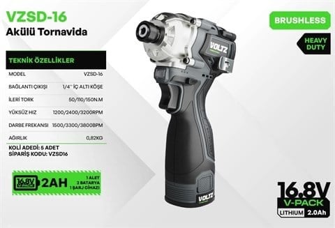 VOLTZ VZSD-16 20 V VİDALAMA MAKİNESİ
