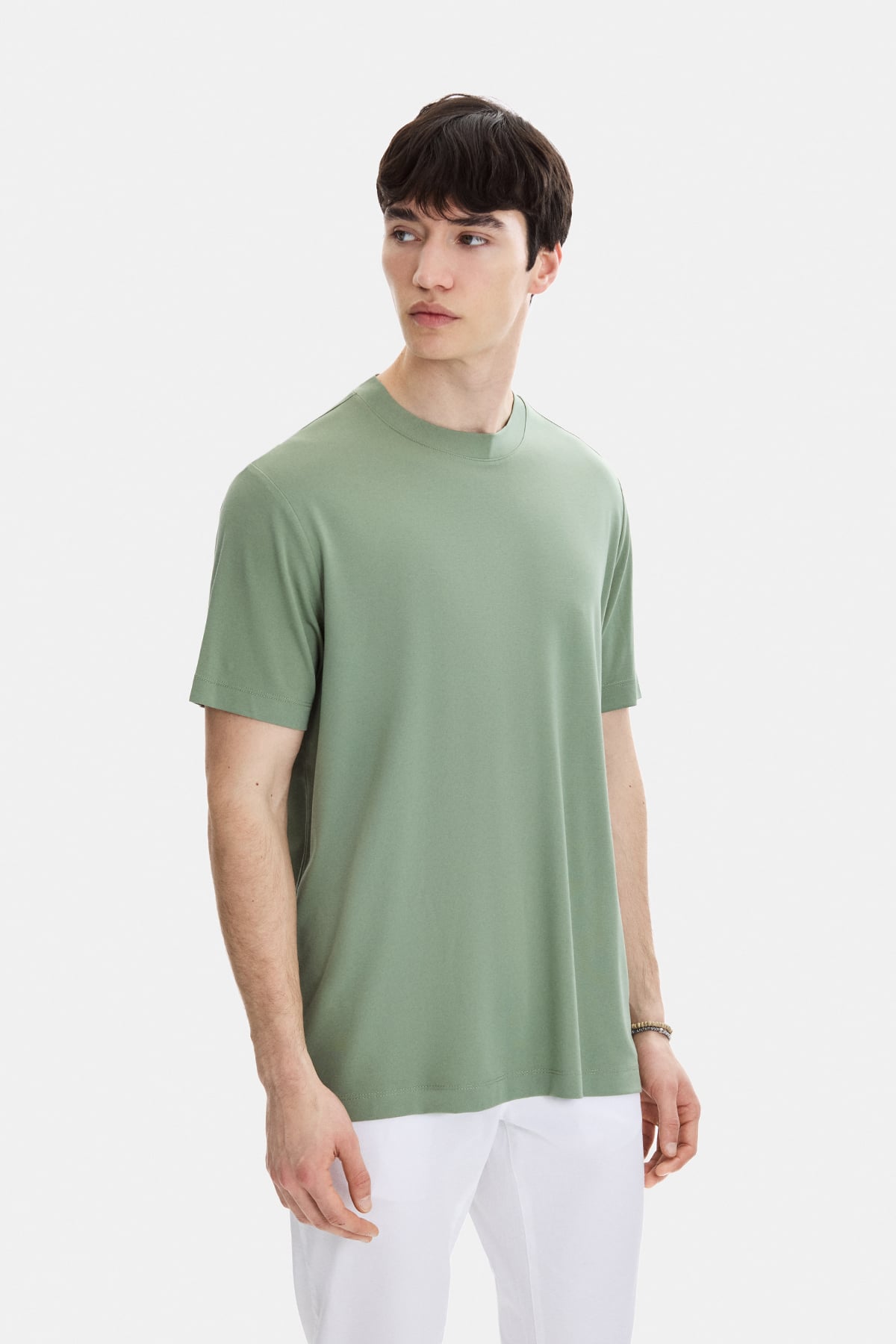 Adayaçayı Regular Fit Örme Bisiklet Yaka Tişört