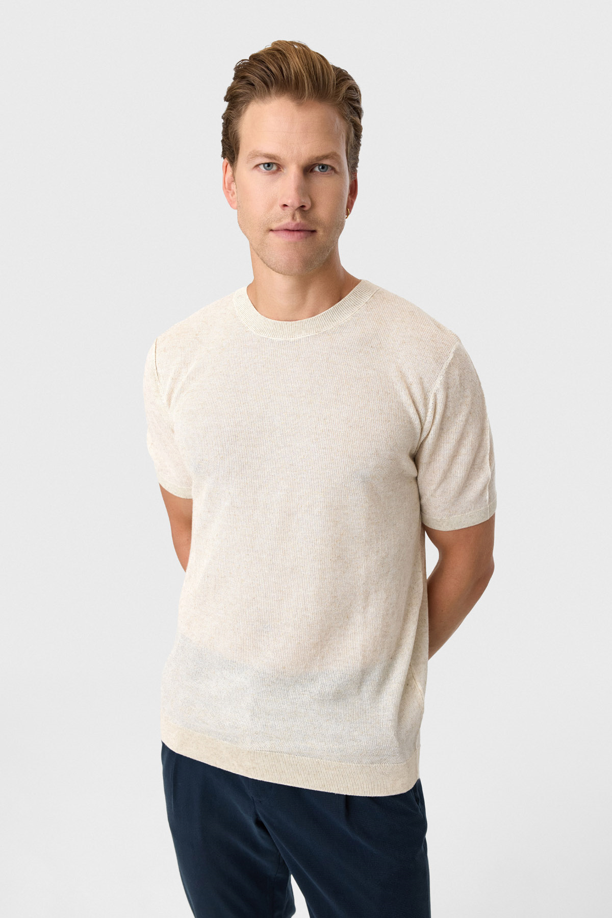 Bej Regular Fit Örme Triko