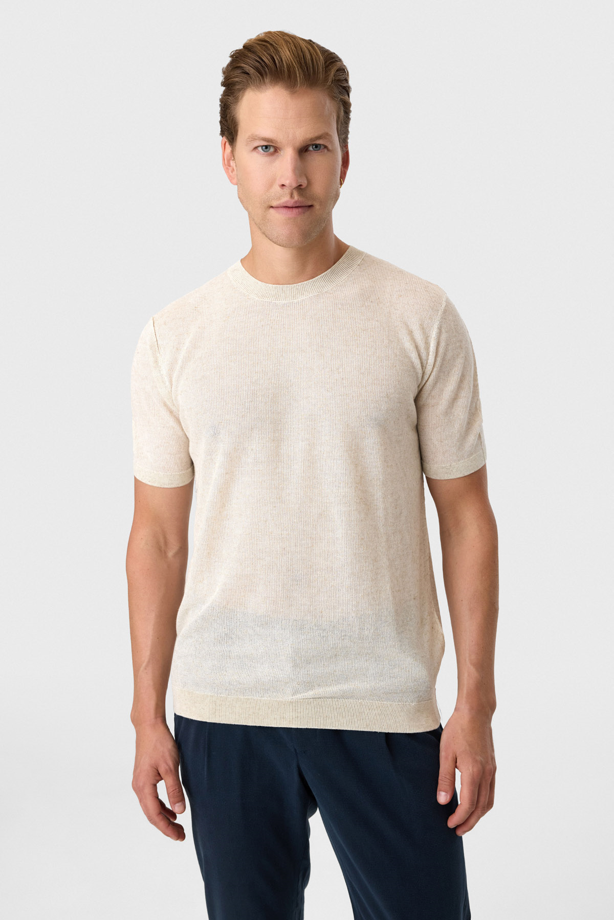 Bej Regular Fit Örme Triko