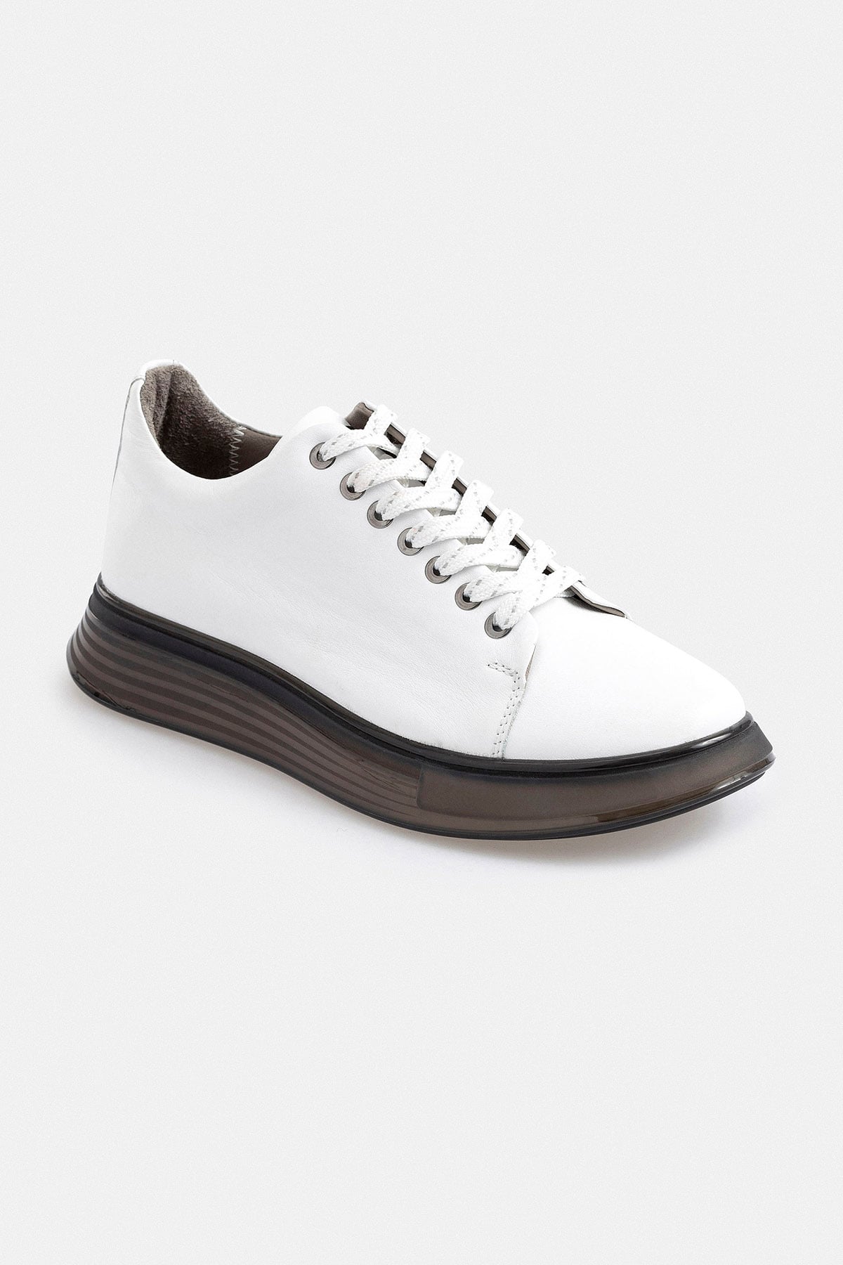 Beyaz Deri Sneaker Ayakkabı