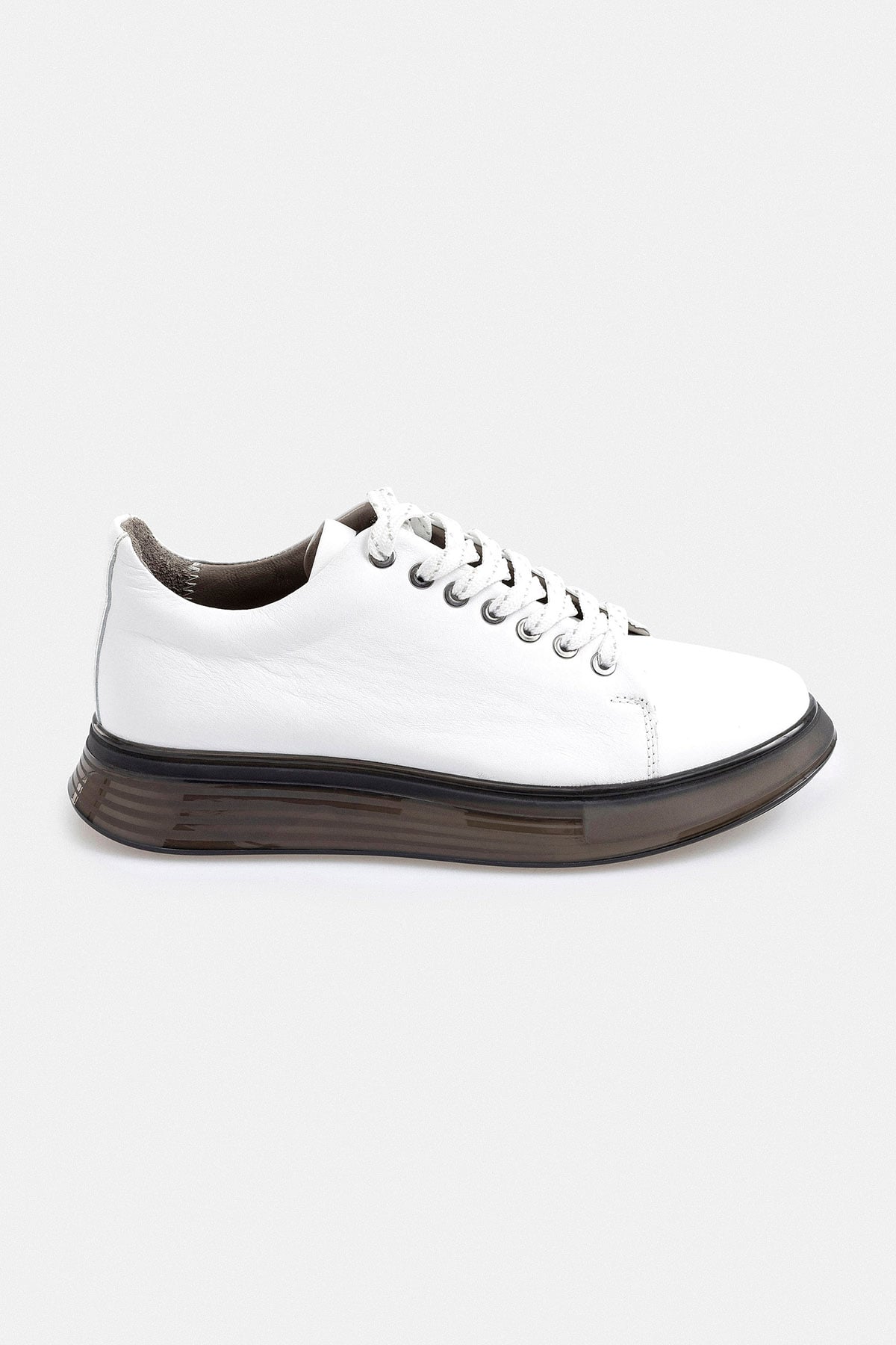 Beyaz Deri Sneaker Ayakkabı