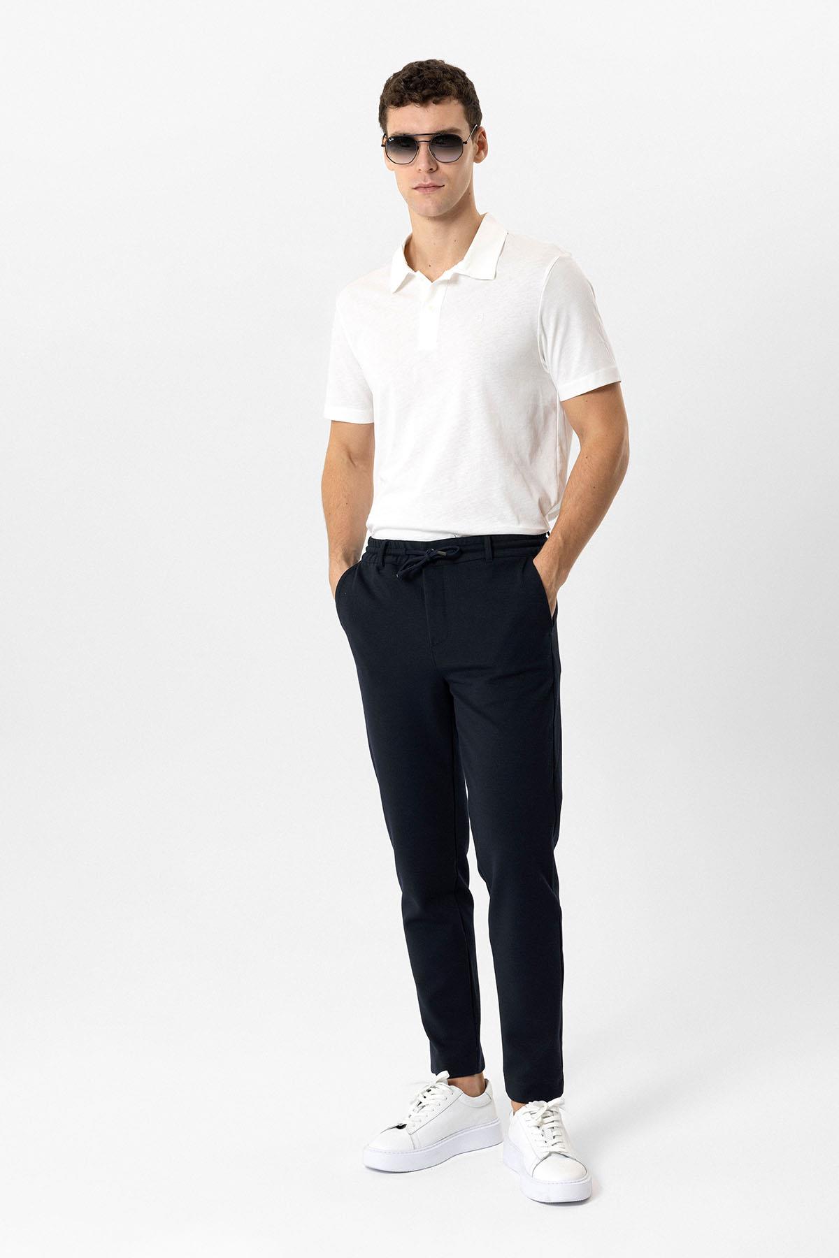 Beyaz Regular Fit %100 Pamuk Polo Yaka Tişört