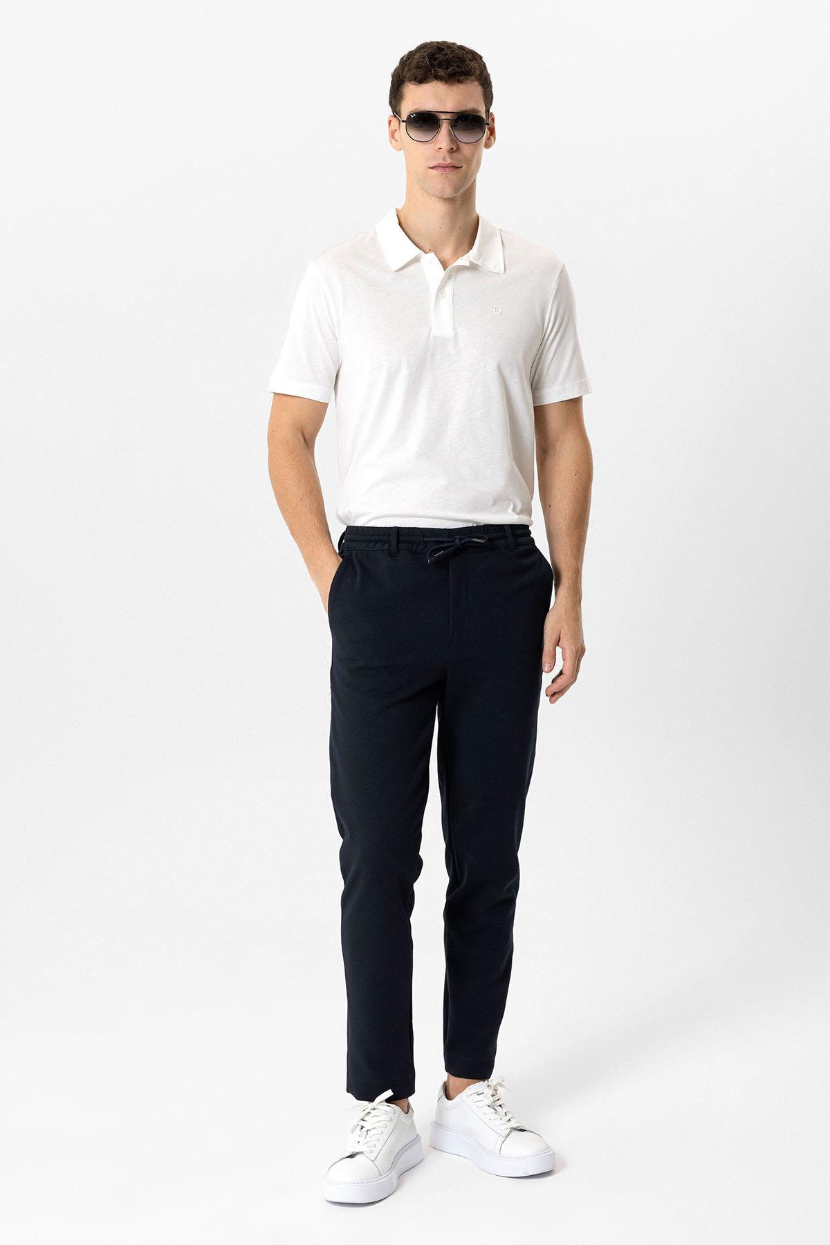 Beyaz Regular Fit %100 Pamuk Polo Yaka Tişört