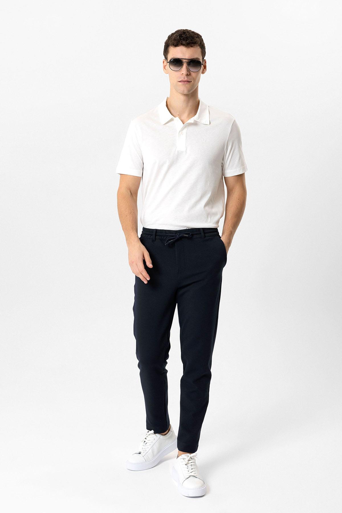 Beyaz Regular Fit %100 Pamuk Polo Yaka Tişört
