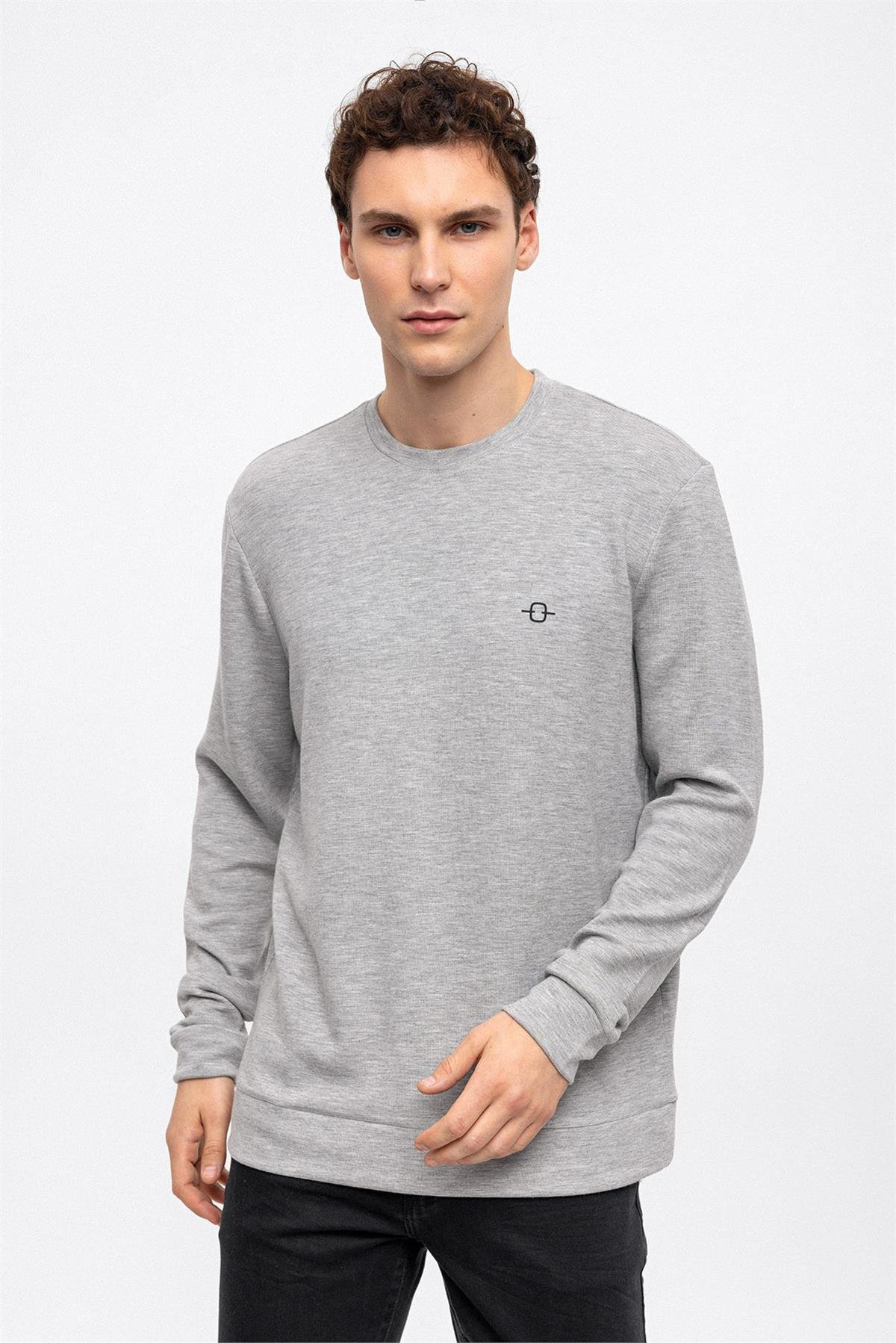 BİSİKLET YAKA BASKILI SWEAT
