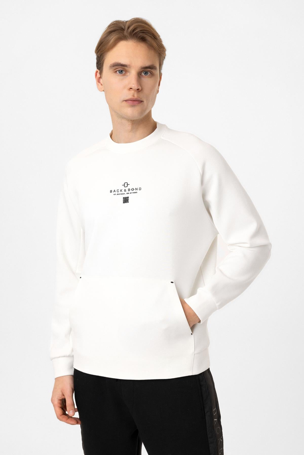 Bisiklet Yaka Kangru Cepli Regular Fit  Sweatshirt