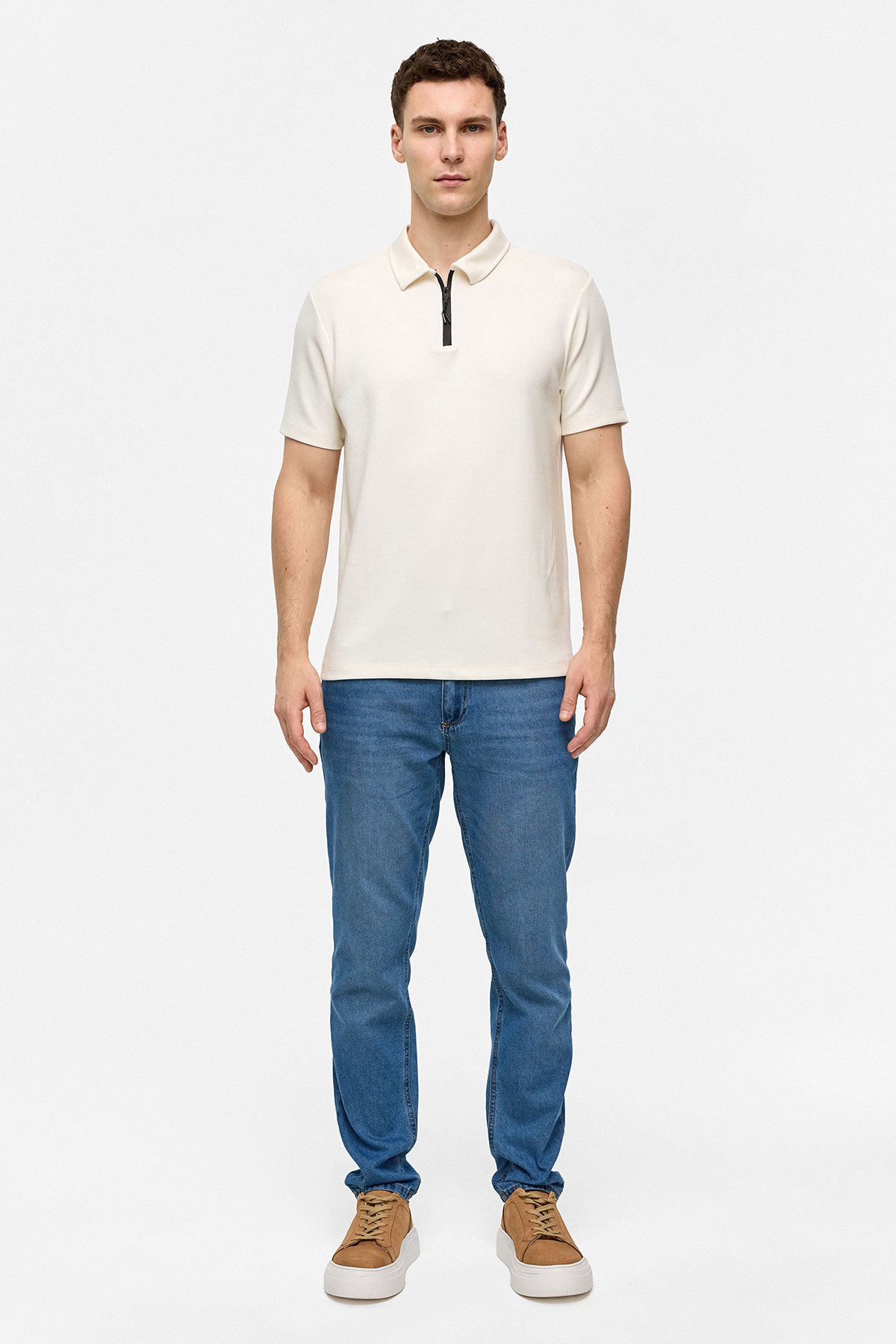 FERMUARLI POLO YAKA TSHIRT