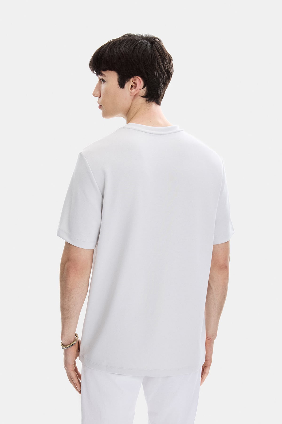 Gri Regular Fit Bisiklet Yaka Tişört
