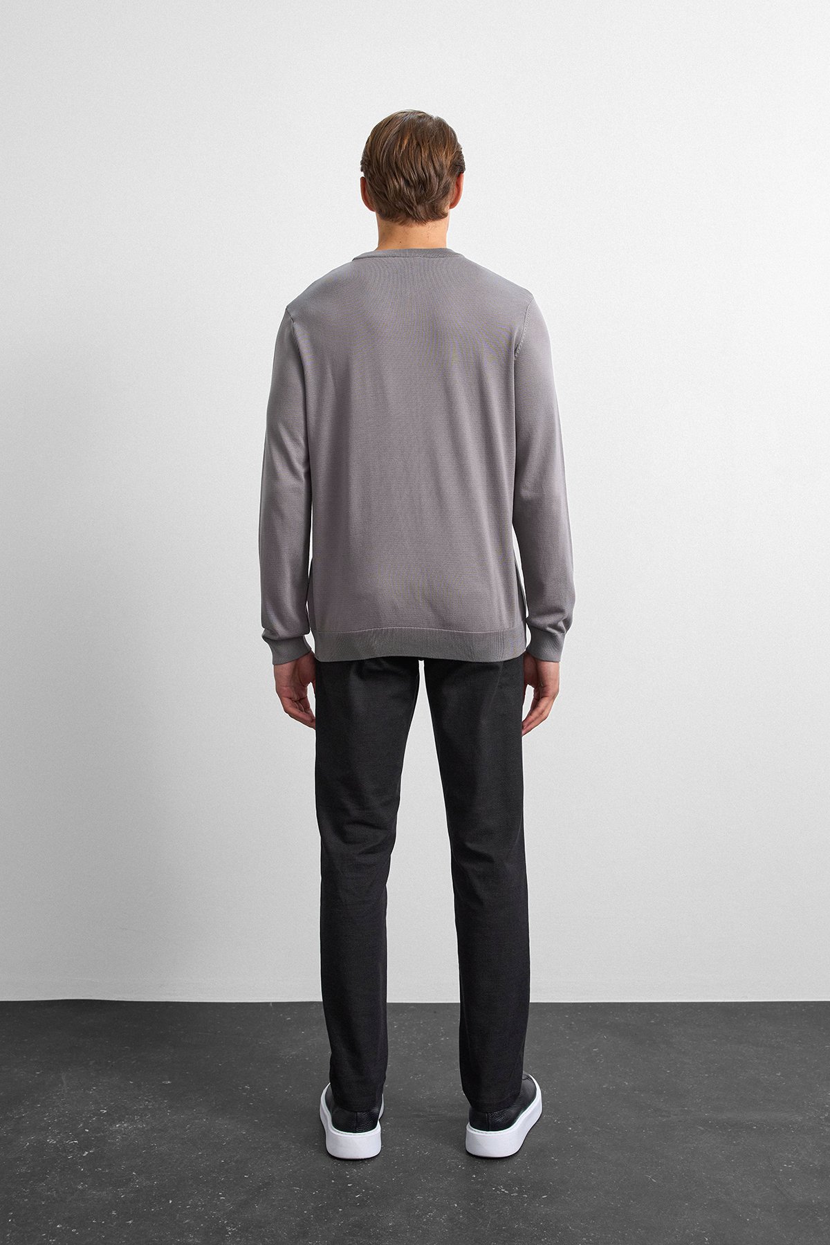 Gri Regular Fit Triko Kazak