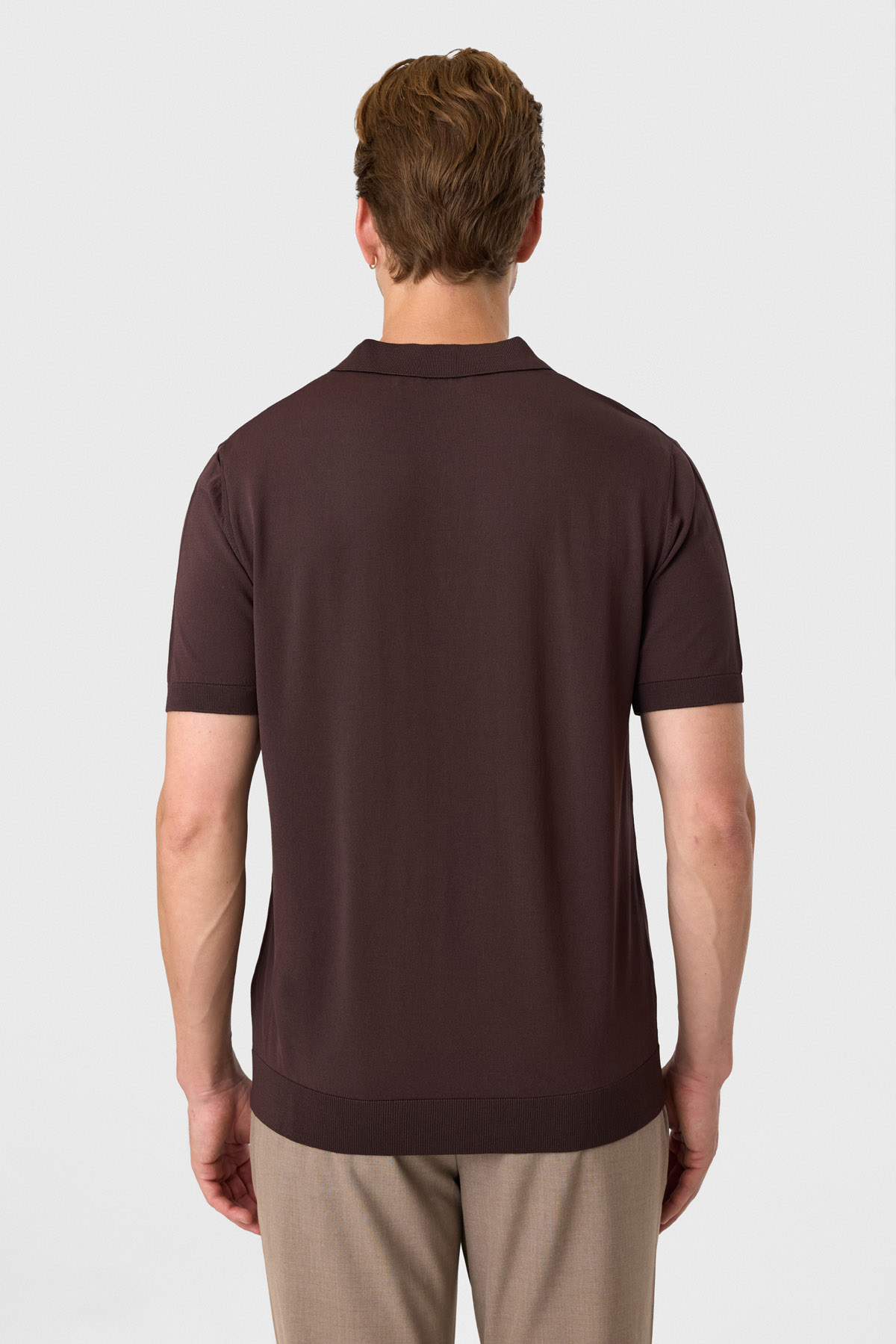 Kahve Regular Fit Polo Yaka Triko Tişört