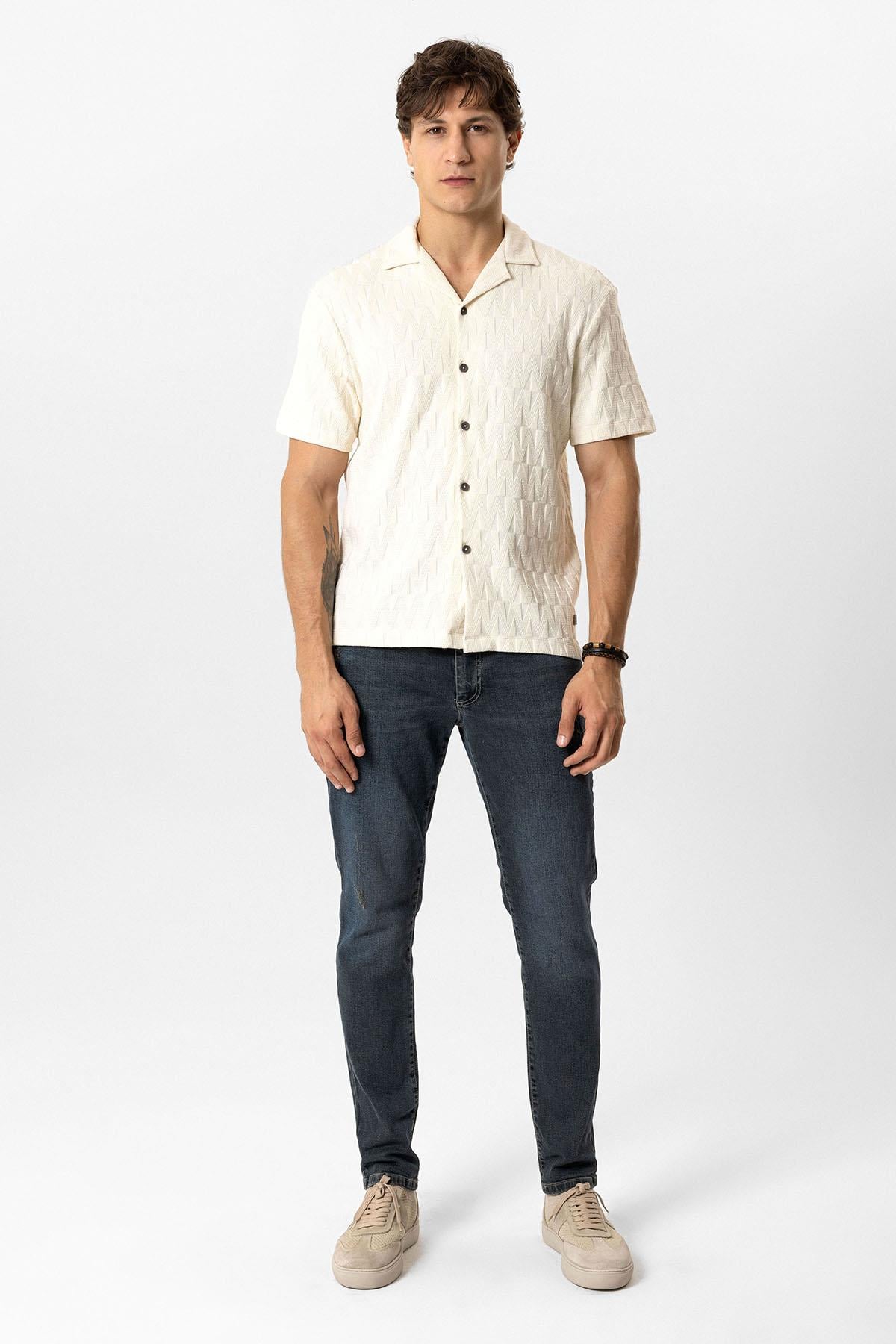 KÜBA YAKA ÖRME GÖMLEK