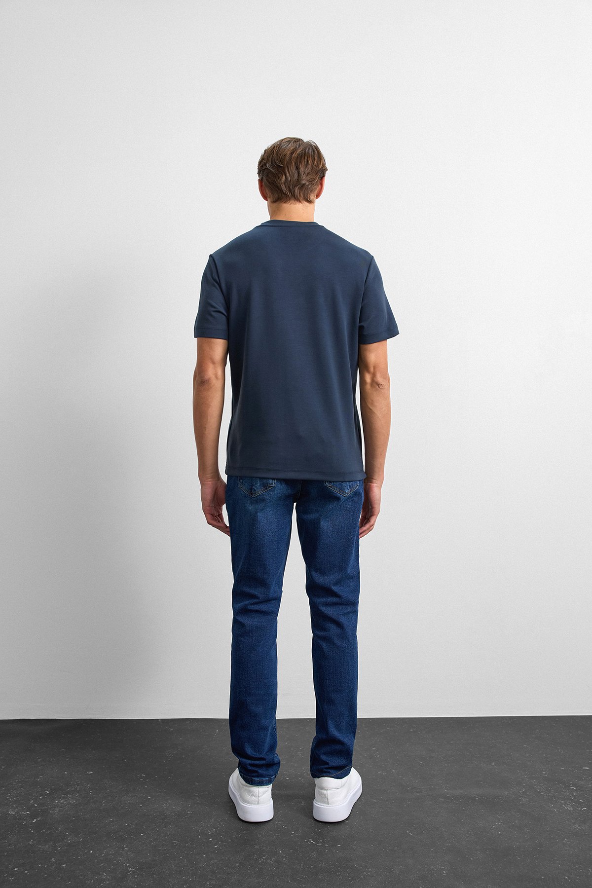 Lacivert Regular Fit Basıc Tişört